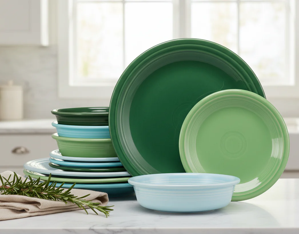 Mixed Aegean Classic Rim 12-Piece Dinnerware Set, Service for 4 - Image 3