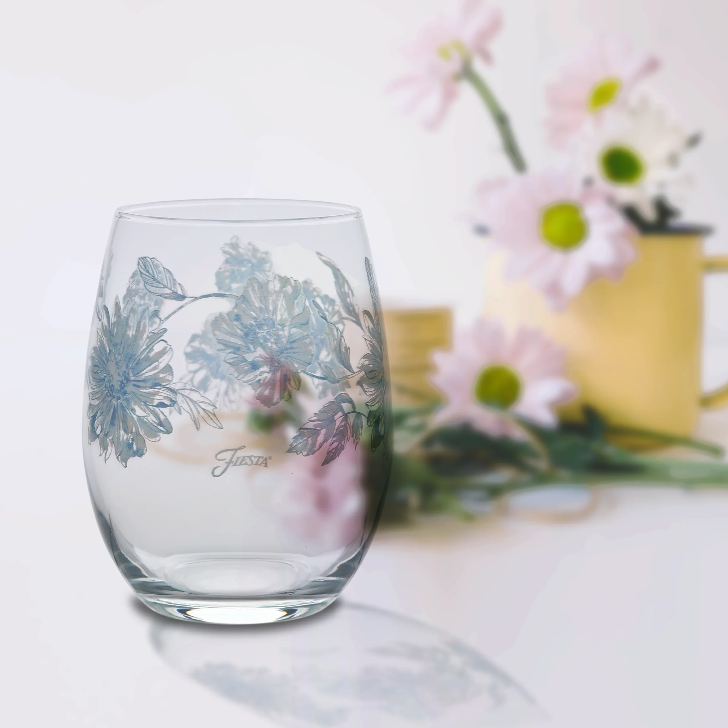 Botanical Floral 15 oz. Stemless Wine Glass – Set of 4 - Image 3