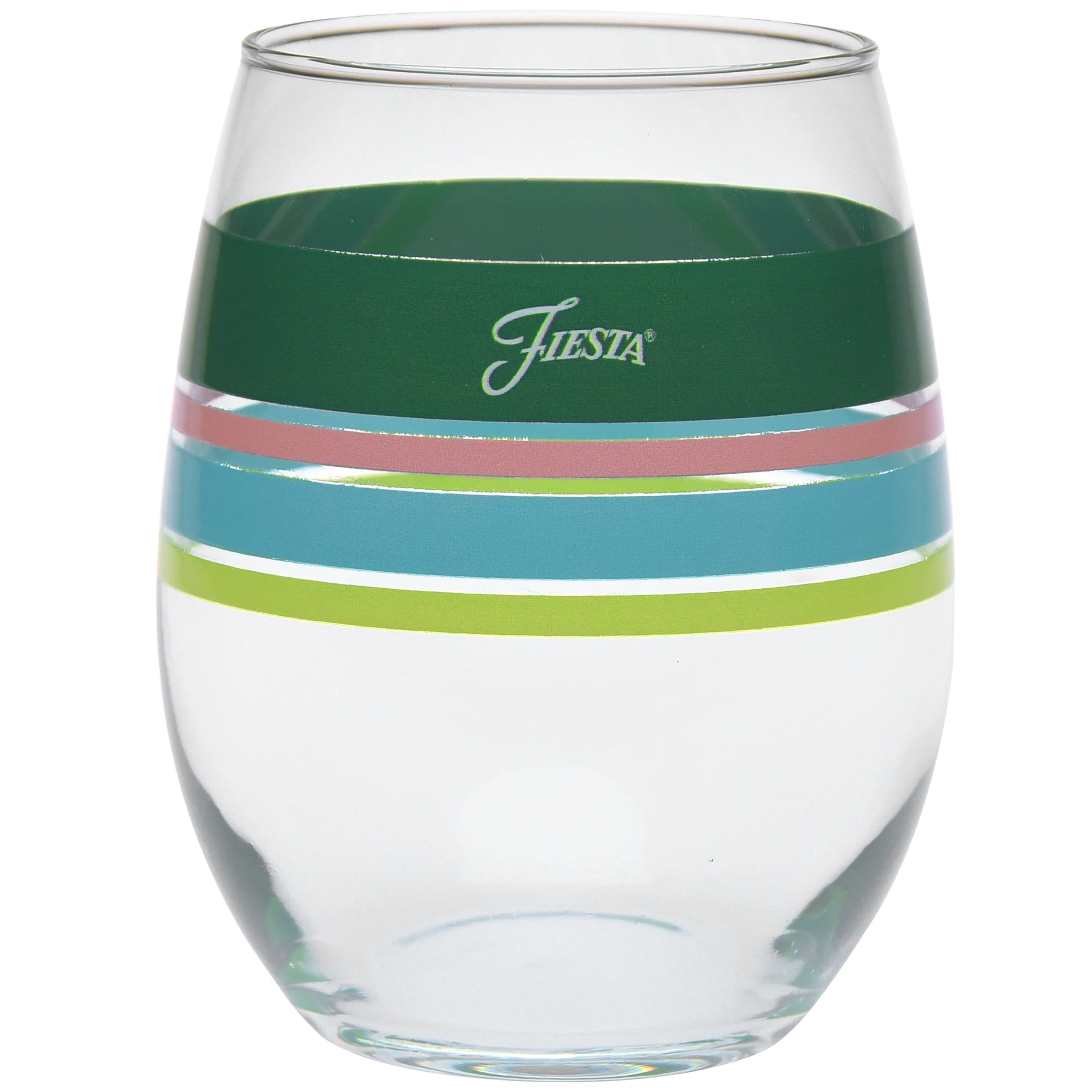 Retired 15 oz. Fiesta® Edgeline Stemless Wine Tropical – Set of 4 - Image 2
