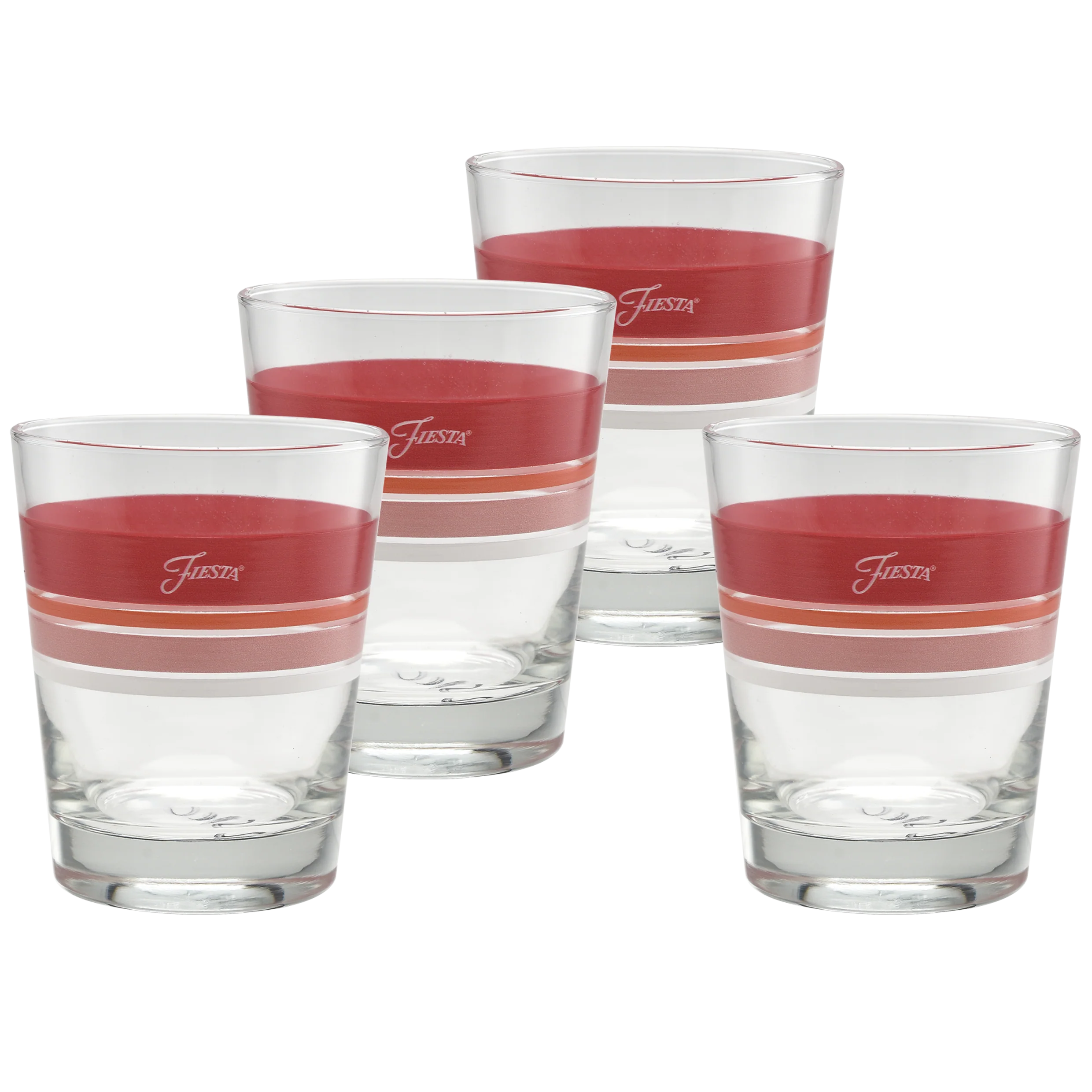Sunset Horizon Edgeline Tapered Double Old Fashion Glass Mixed – Set of 4