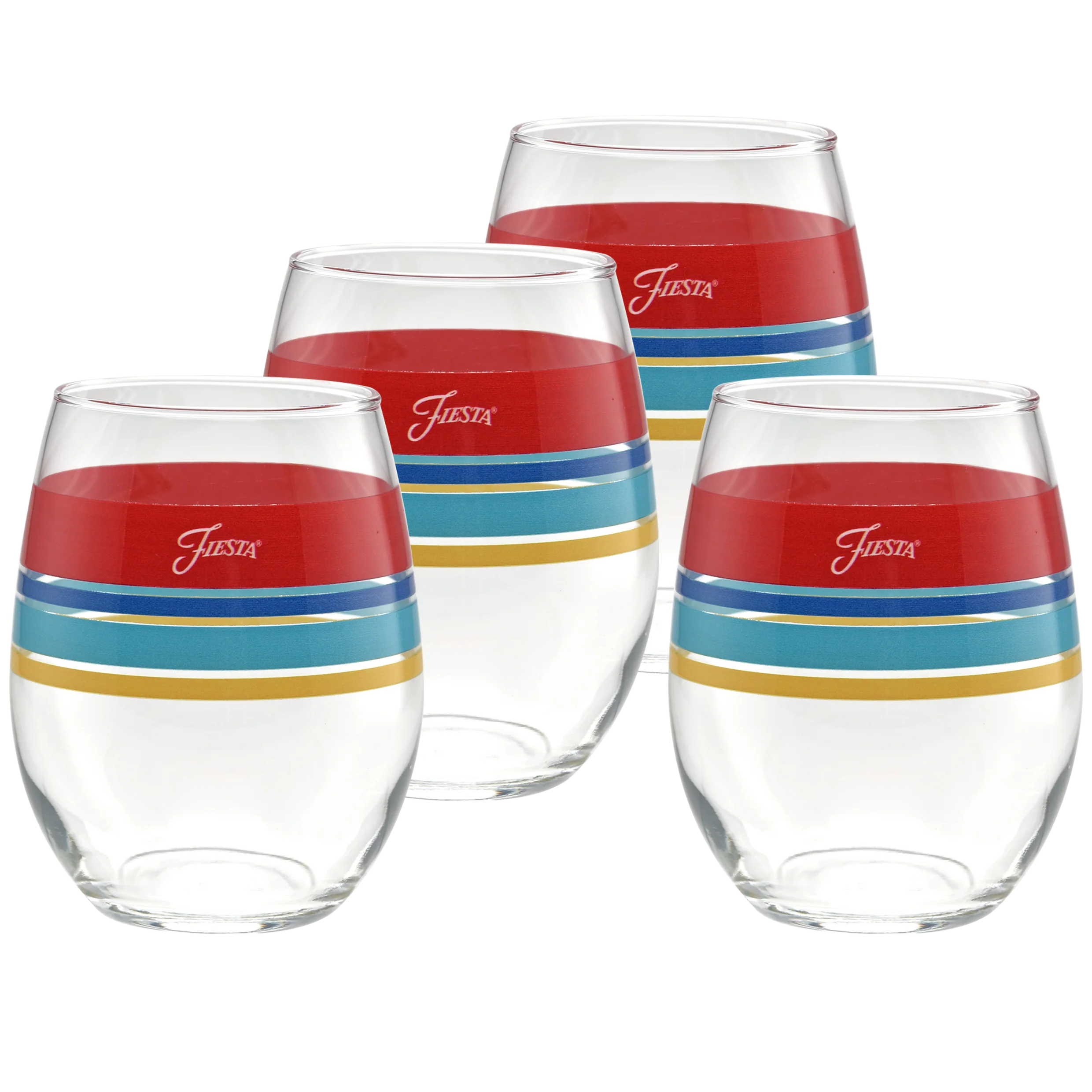 Vibrant 15 oz. Edgeline Stemless Wine – Set of 4