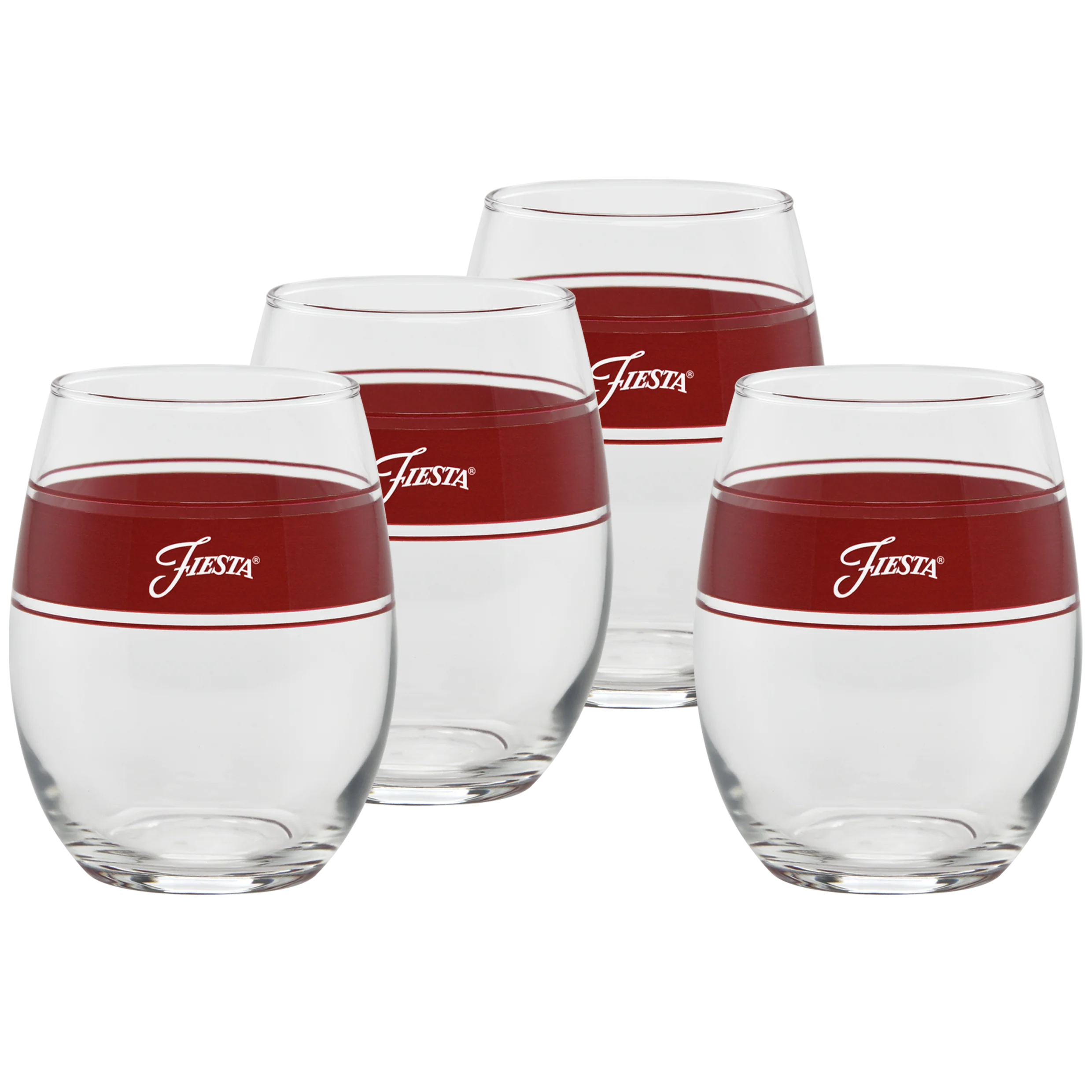 15 oz. Fiesta® Frame Stemless Wine Scarlet – Set of 4