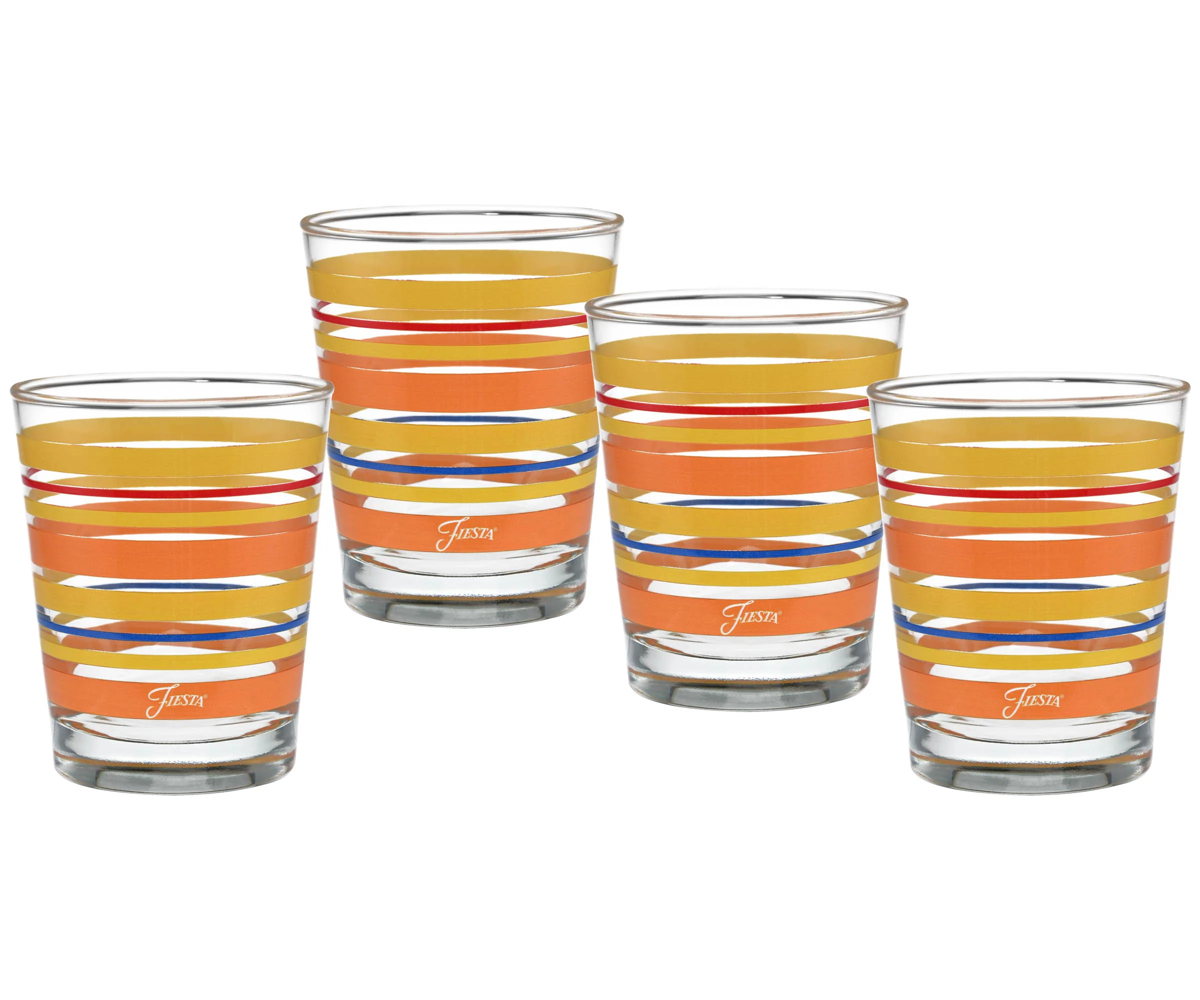 Retired 15 oz. Fiesta® Sienna Sunset Stripes Tapered Double Old Fashion – Set of 4 - Image 2