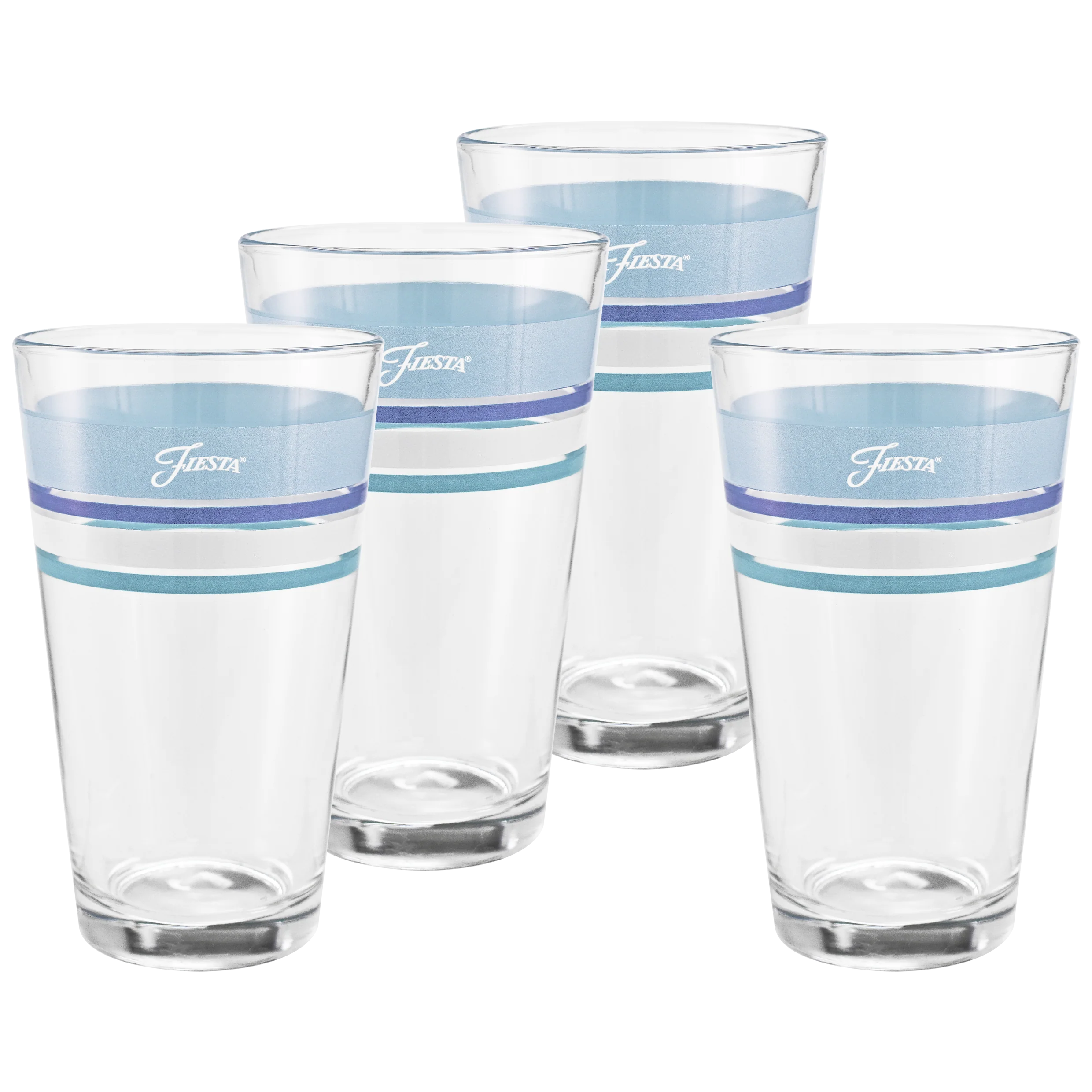16 oz. Fiesta® Edgeline Coastal Blue Cooler Glass - Set of 4