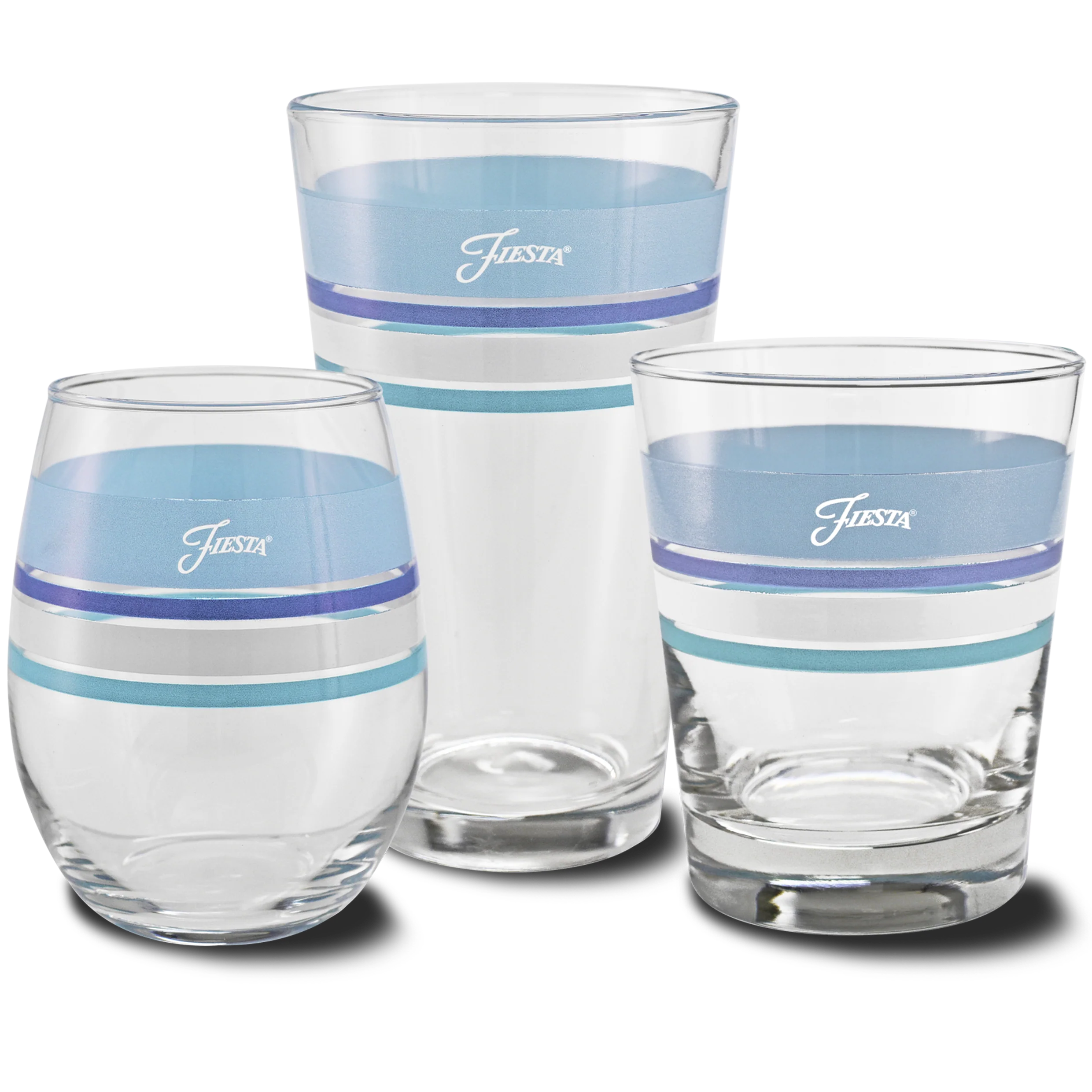 16 oz. Fiesta® Edgeline Coastal Blue Cooler Glass - Set of 4 - Image 3