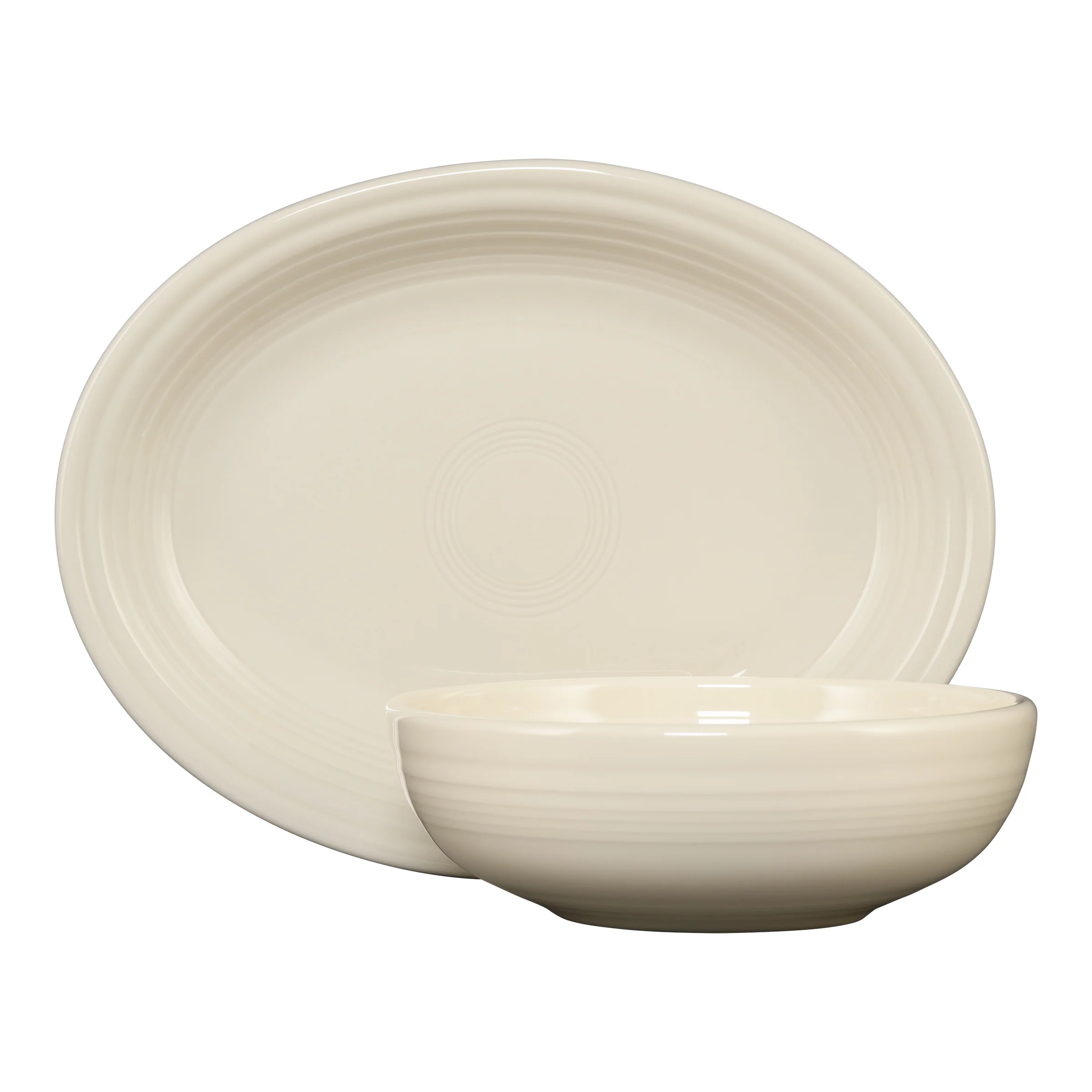 2-Piece Serve Set 11 5/8 Inch Oval Platter & 38 OZ Bistro Bowl - Image 2