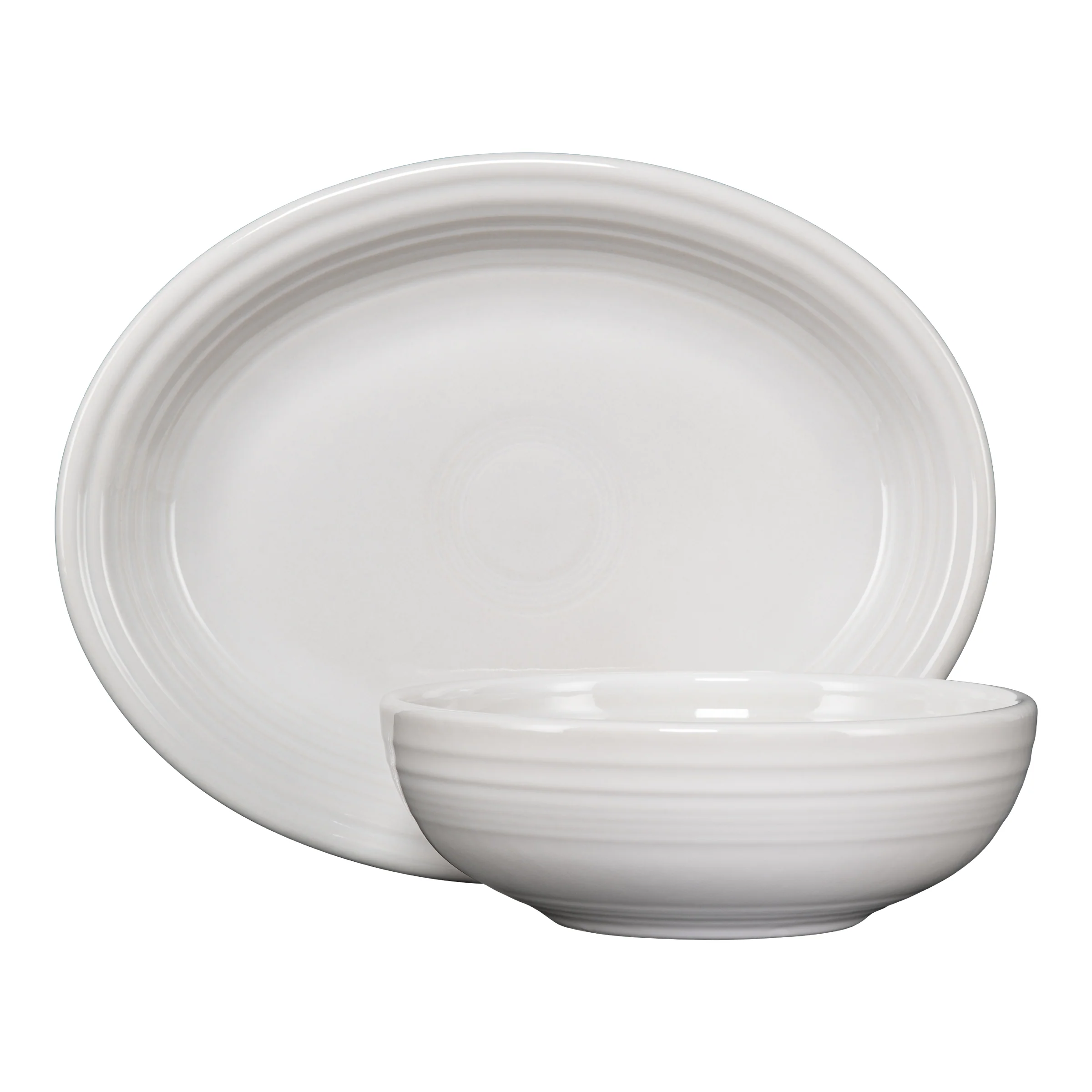 2-Piece Serve Set 11 5/8 Inch Oval Platter & 38 OZ Bistro Bowl - Image 8