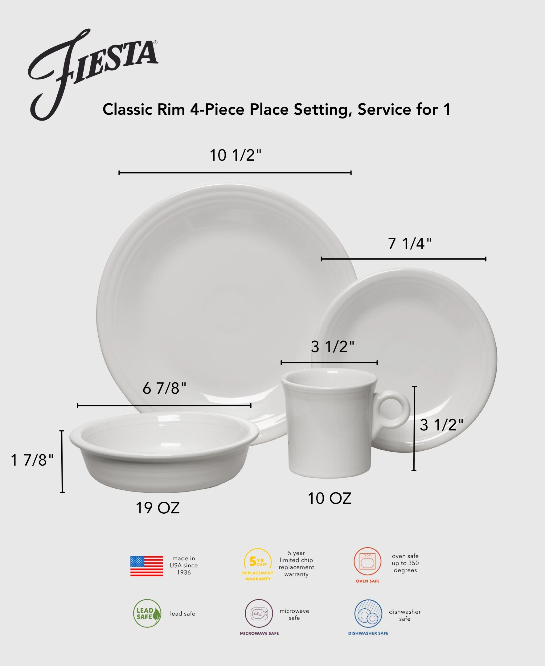Classic Rim 4-Piece Place Setting, Service for 1 - Image 17