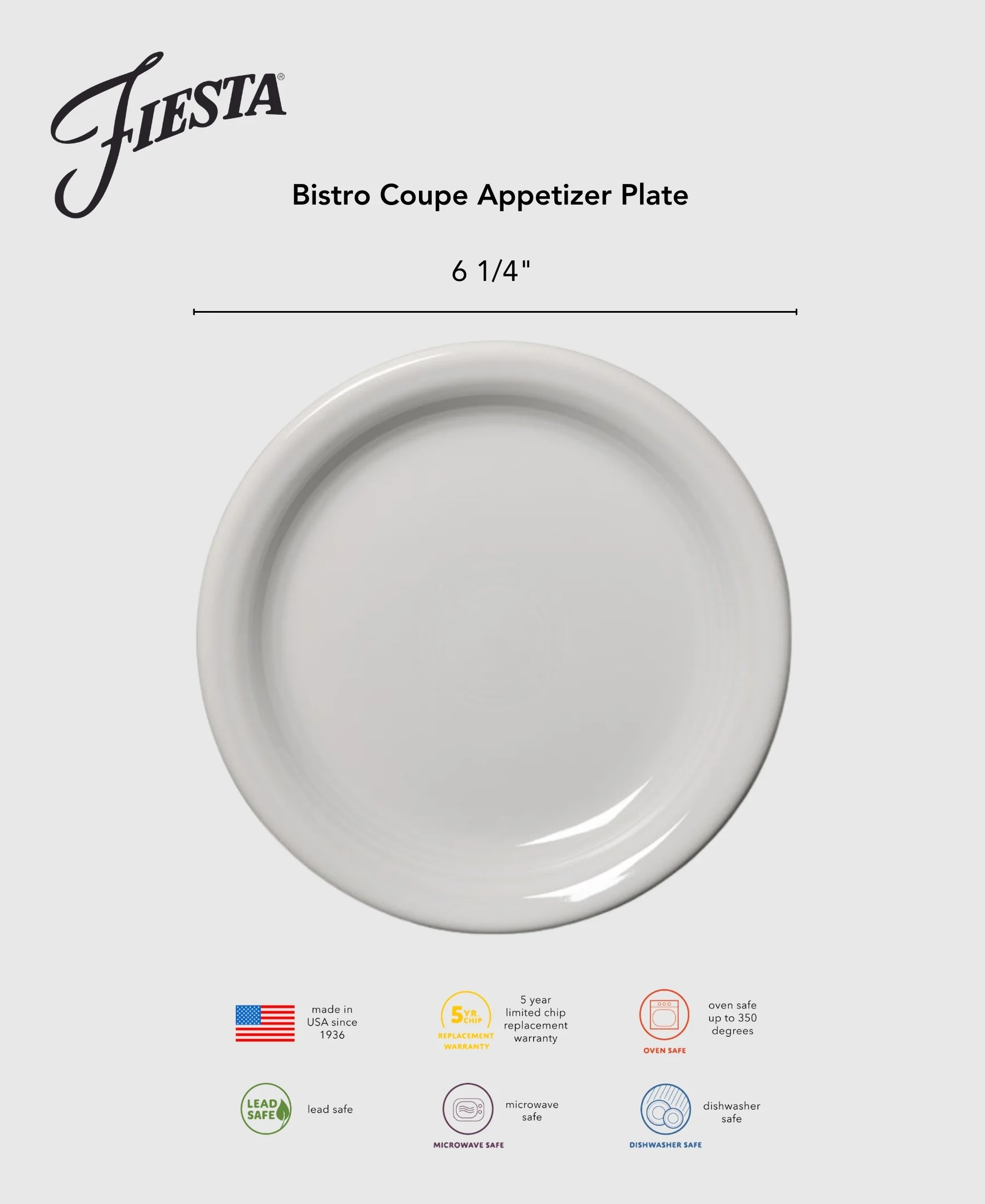 New Retired Bistro Coupe 6 1/4 Inch Appetizer Plate - Image 6