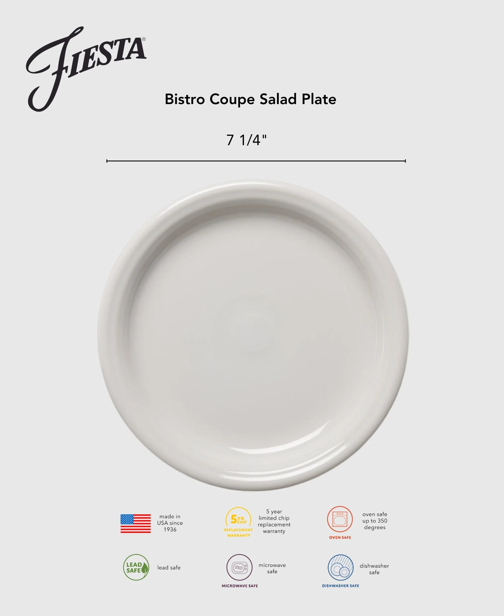 Bistro Coupe 7 1/4 Inch Salad Plate Foundry - Image 2