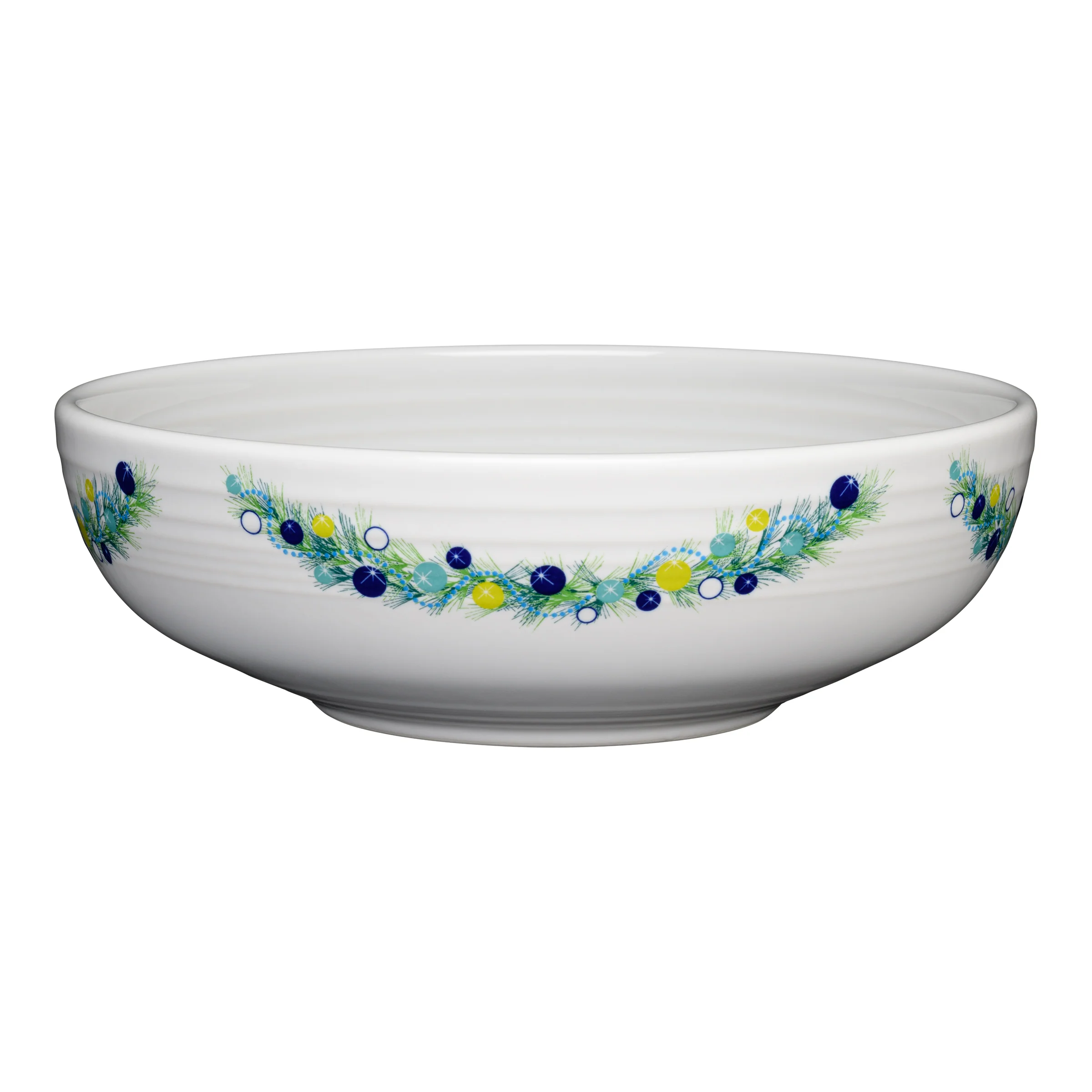Retired Blue Christmas Tree Bistro Coupe 9 5/8 Inch Large Bowl 68 OZ