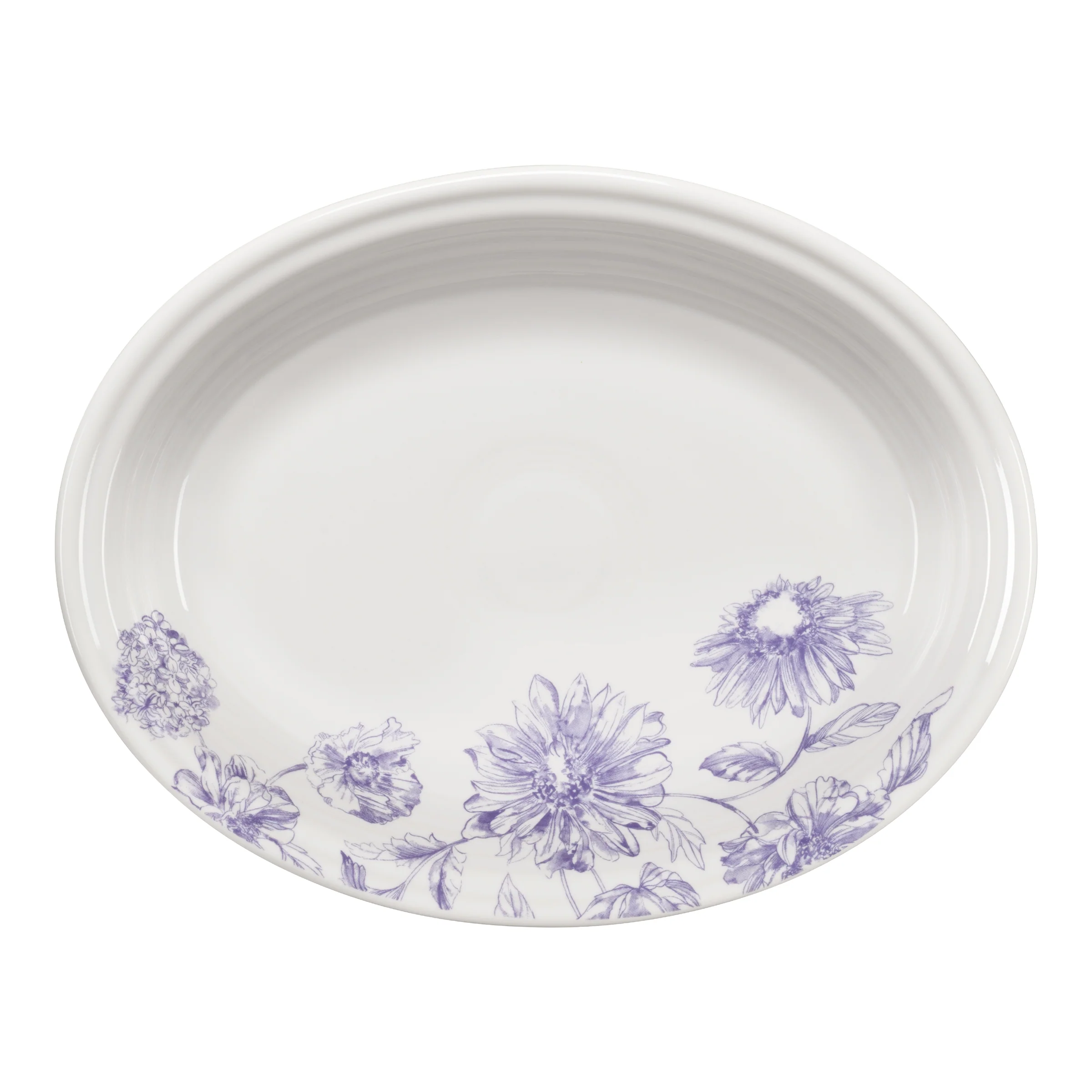 Botanical Floral Lavender 11 5/8 Inch Medium Oval Serving Platter
