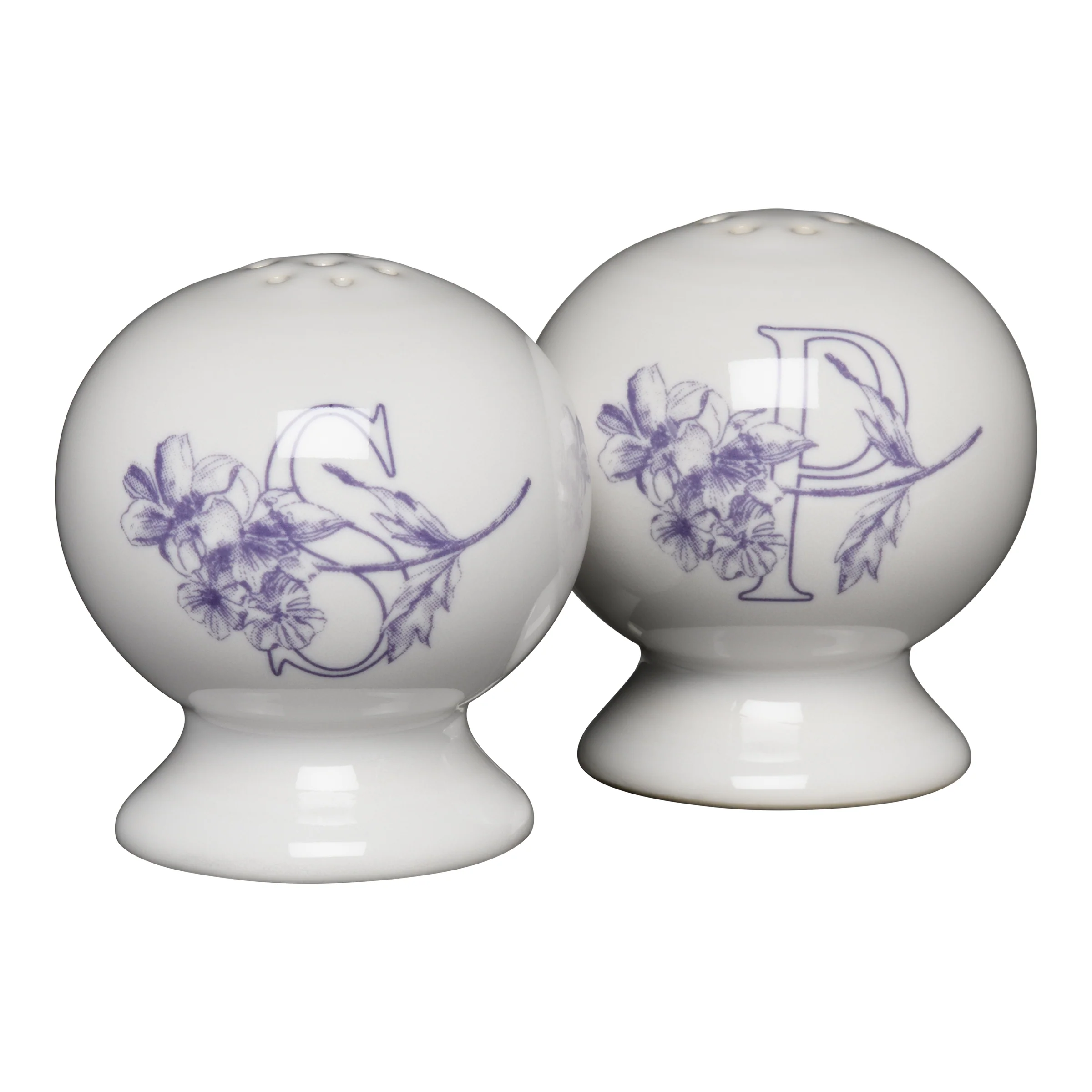 Botanical Floral Lavender 2 5/8 Inch Salt and Pepper Shaker Set