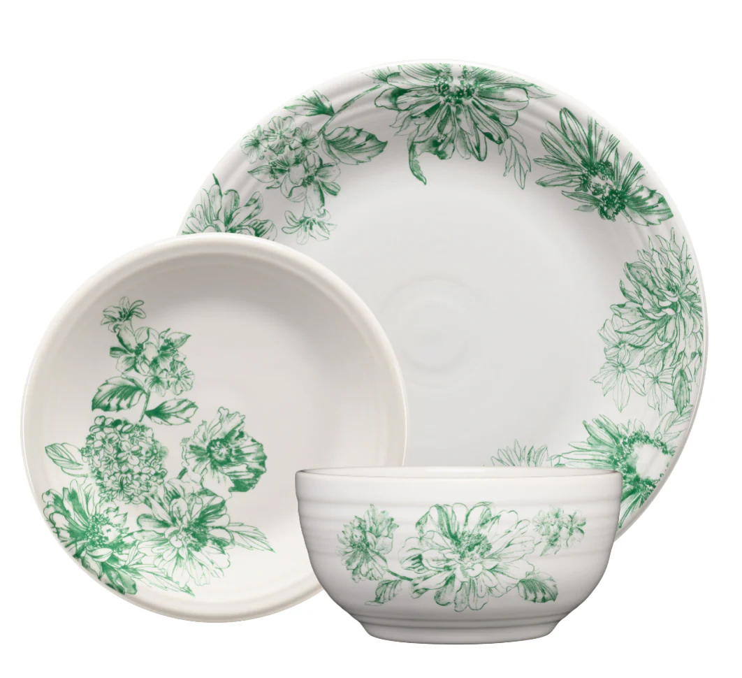 Botanical Floral Jade Classic Rim 10 1/2 Inch Dinner Plate - Image 2
