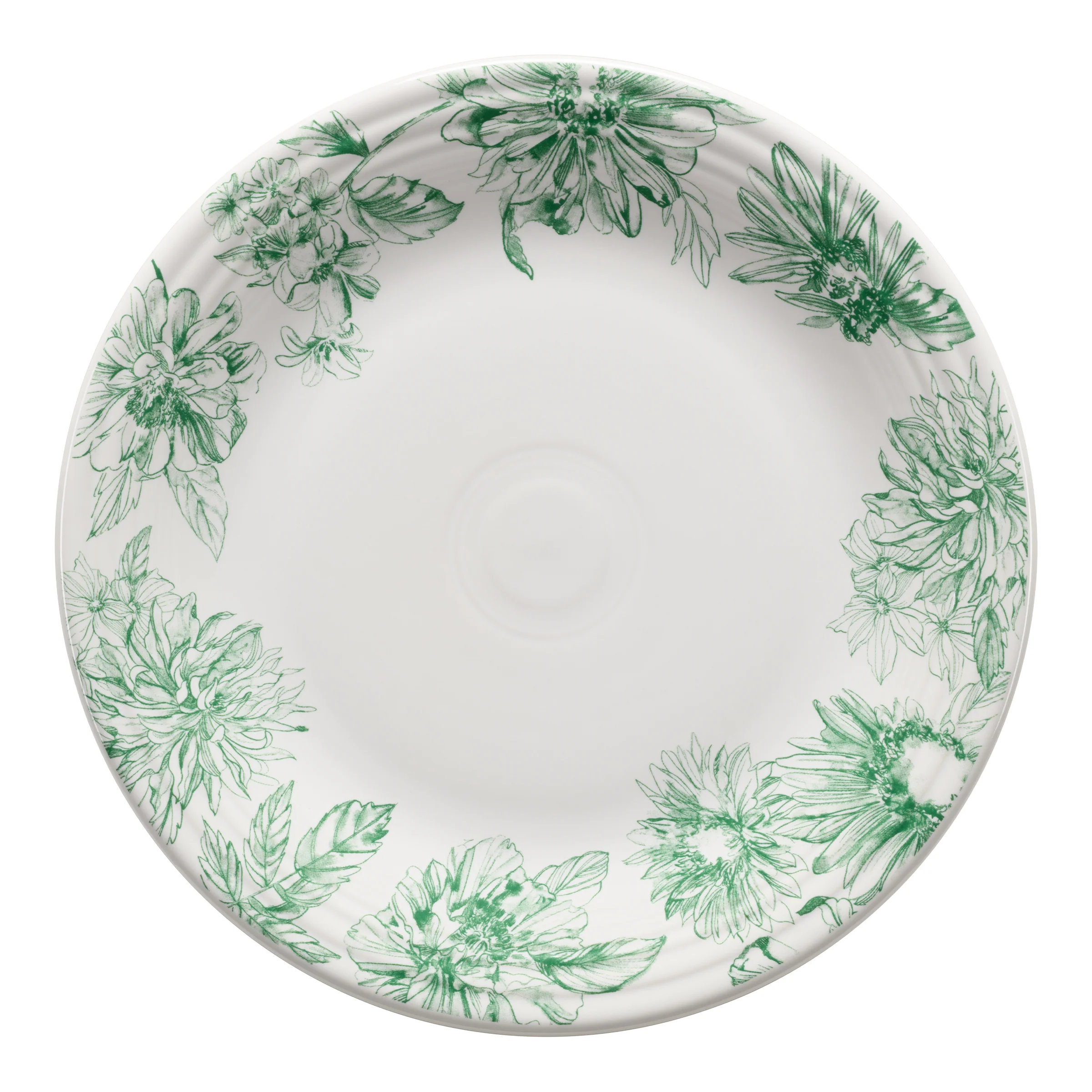 Botanical Floral Jade Classic Rim 10 1/2 Inch Dinner Plate