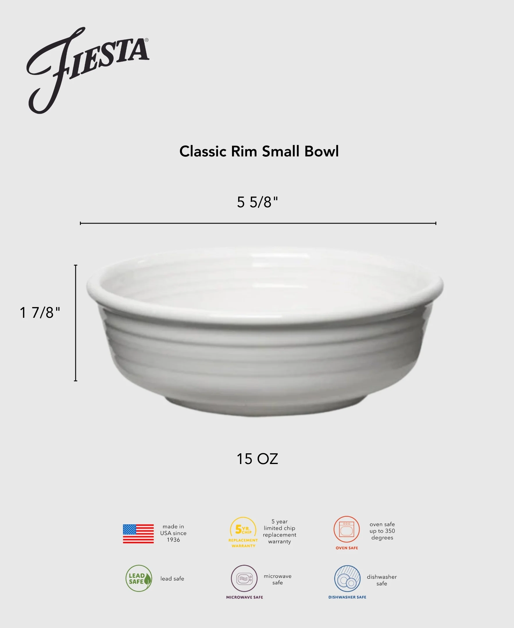 New Retired Classic Rim 5 5/8 Inch Small Bowl 15 OZ - Image 2