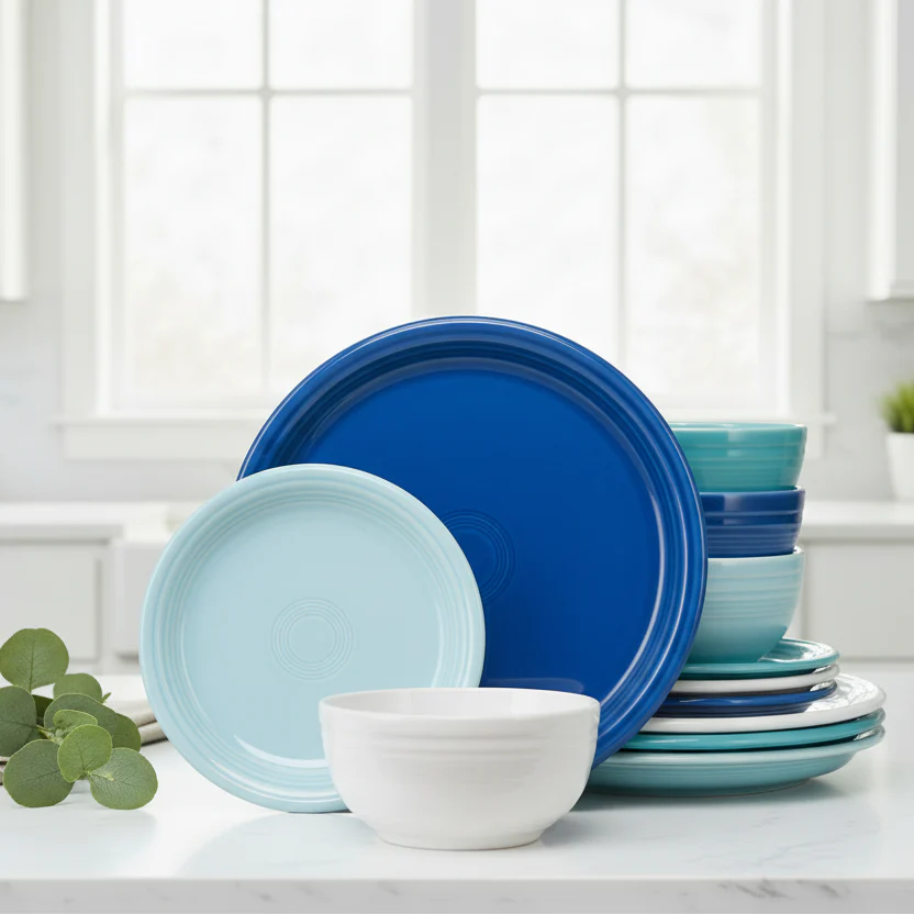 Mixed Coastal Blues Bistro Coupe 12-Piece Dinnerware Set, Service for 4 - Image 3
