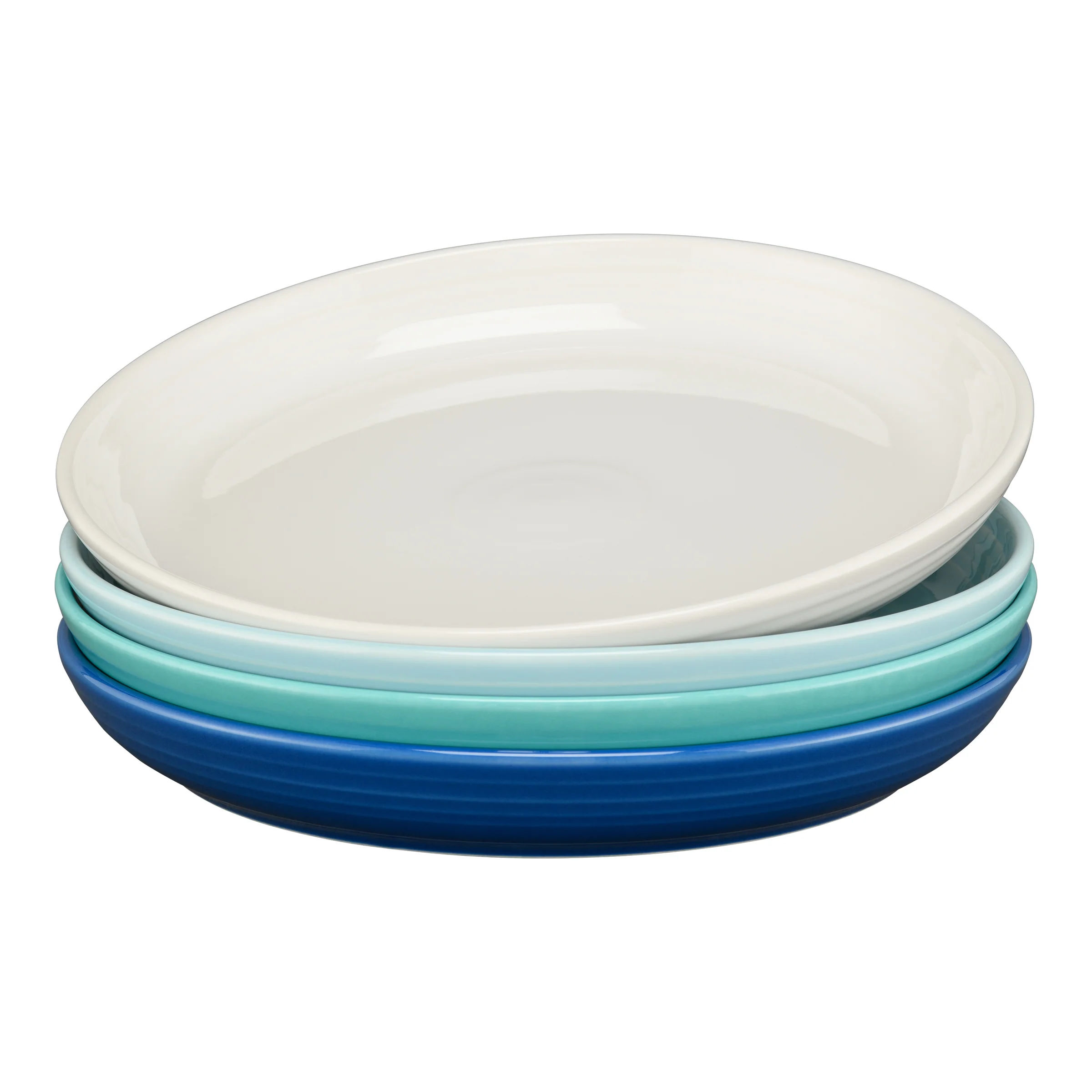 Mixed Coastal Blues Coupe 10 3/8 Inch Dinner Bowl 40 OZ, Set of 4