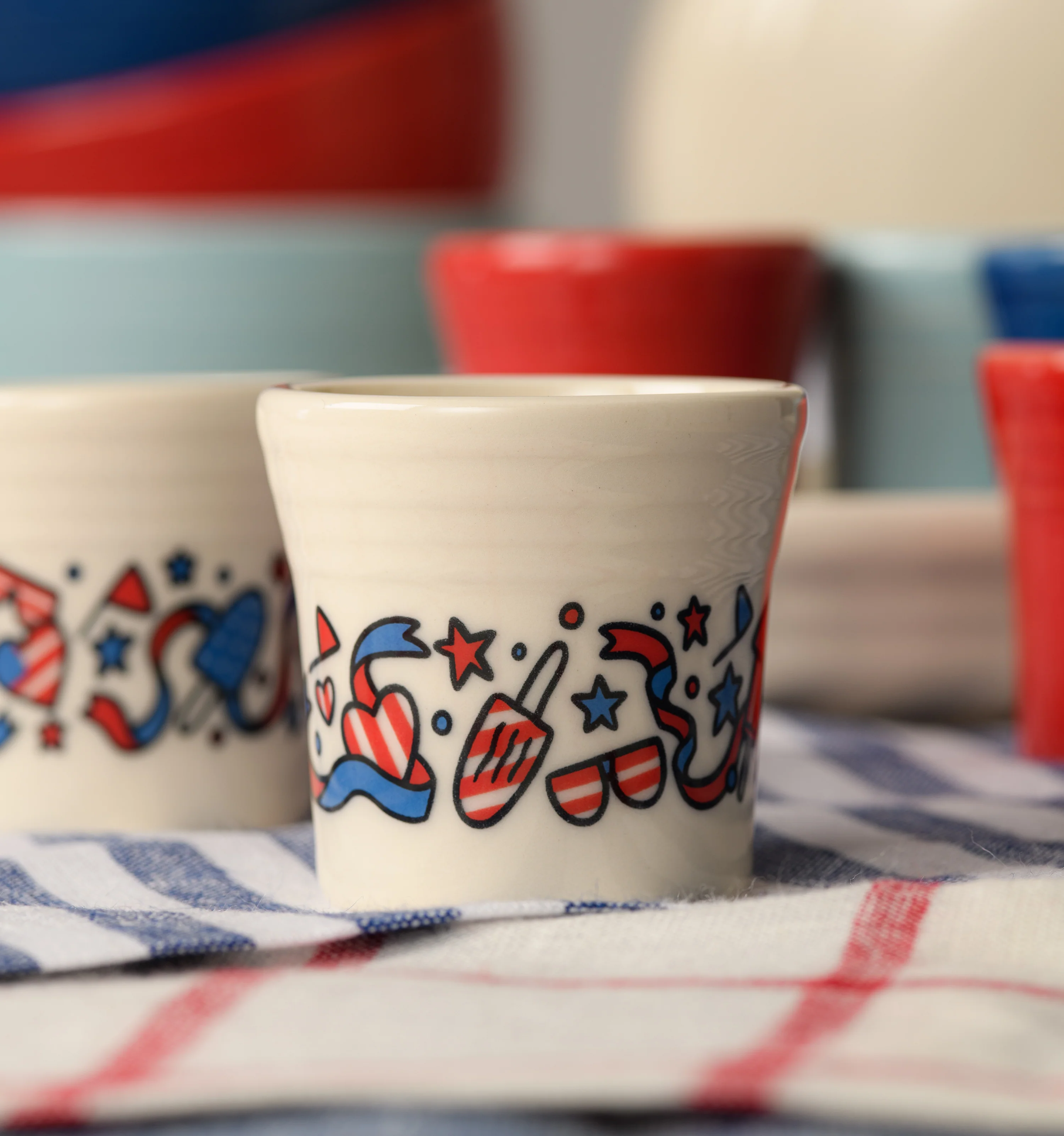 4th of July 1 1/2, OZ Ceramic Shot Glass - Image 2
