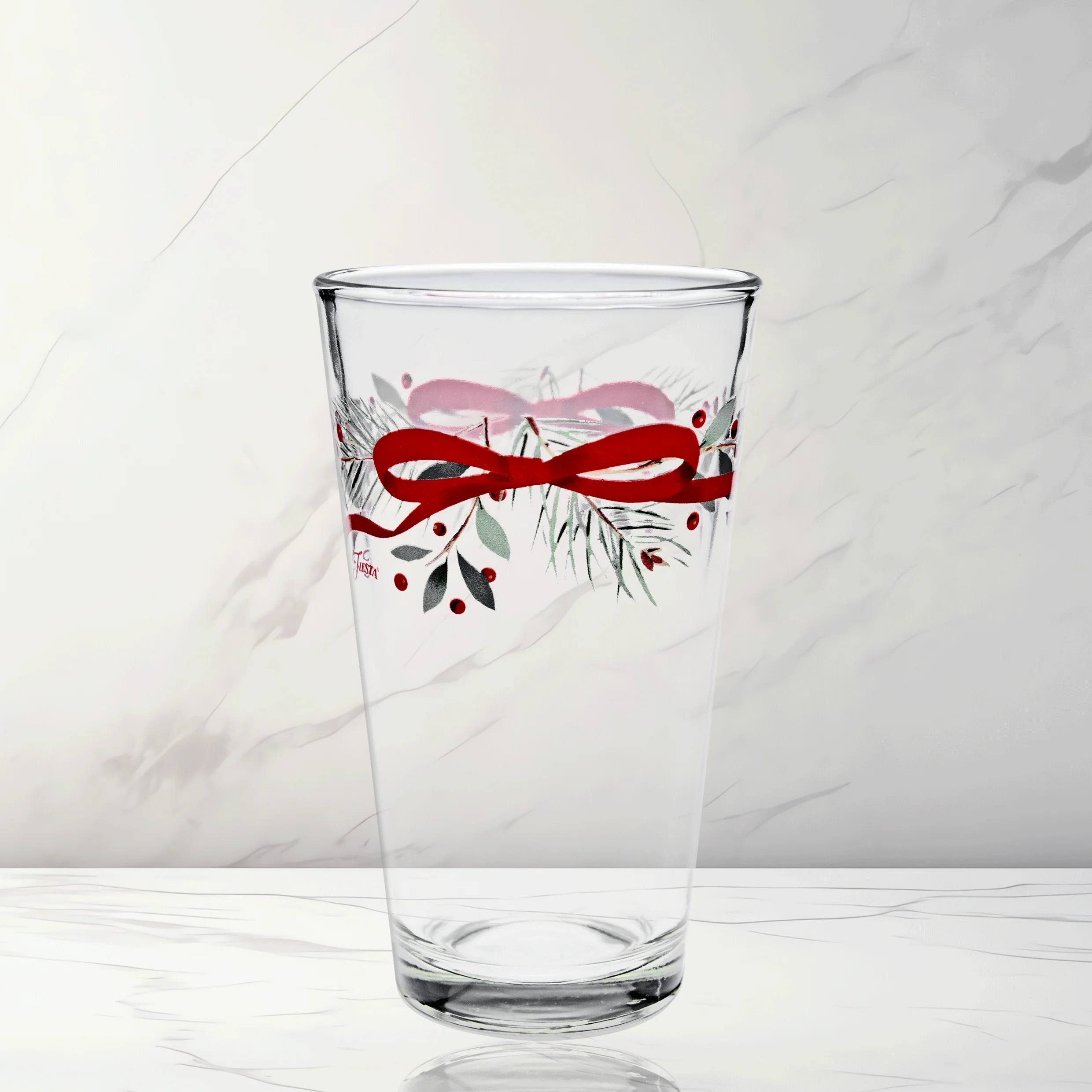 Holly Berry Christmas Garland 16 oz. Cooler Glass - Set of 4 - Image 2