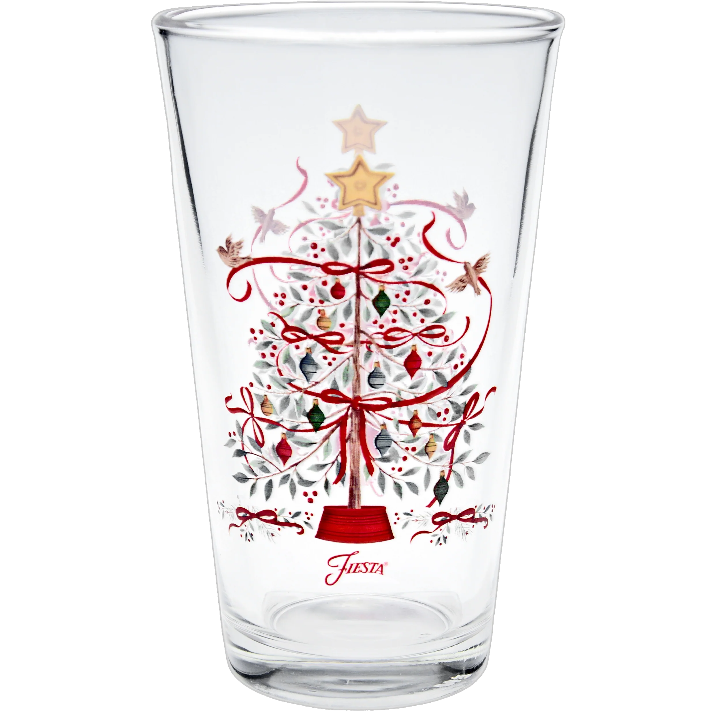 Holly Berry Christmas Tree 16 oz. Cooler Glass - Set of 4 - Image 3
