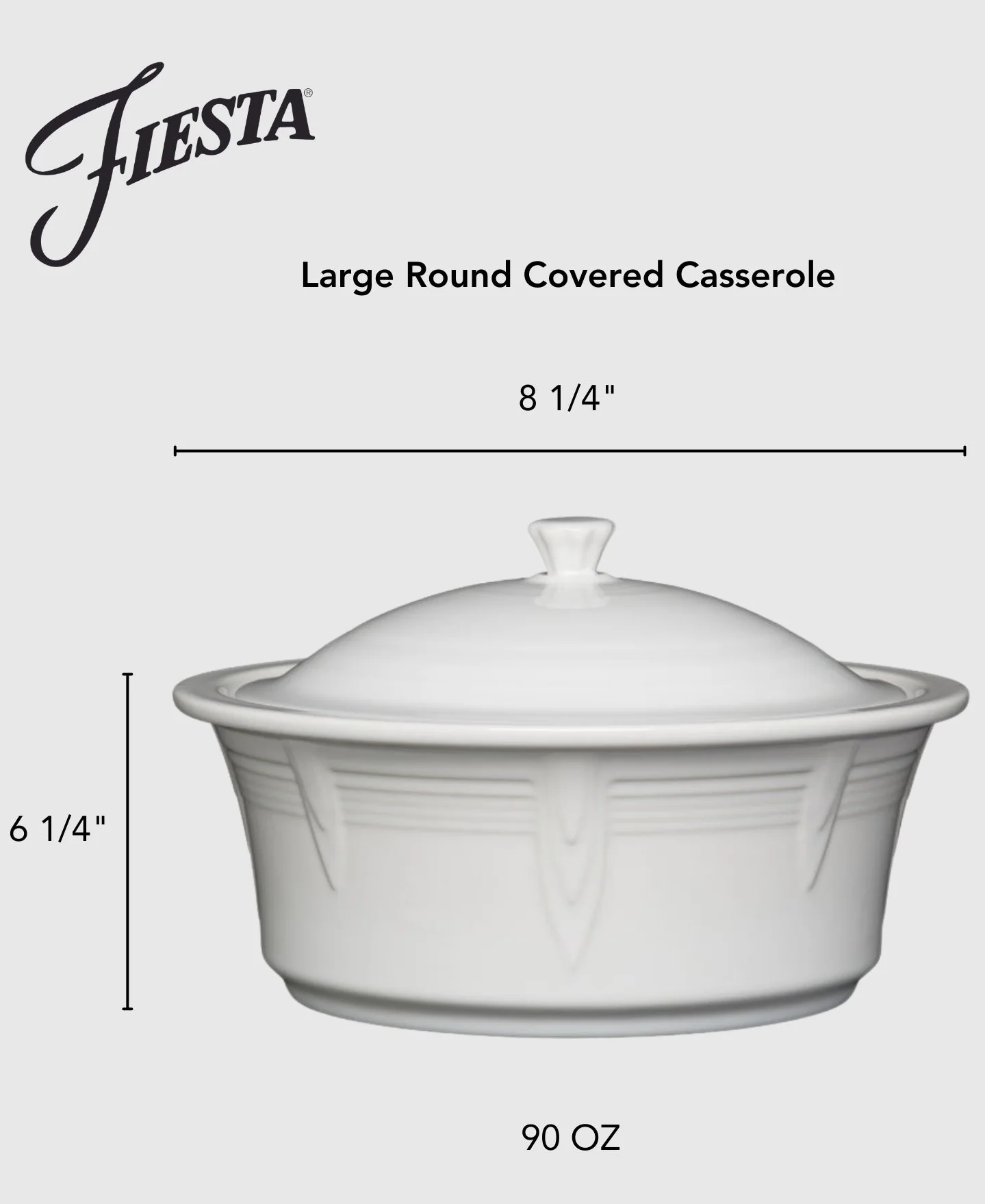 Large 10 Inch Round Covered Casserole 2.8 Quart - Image 3