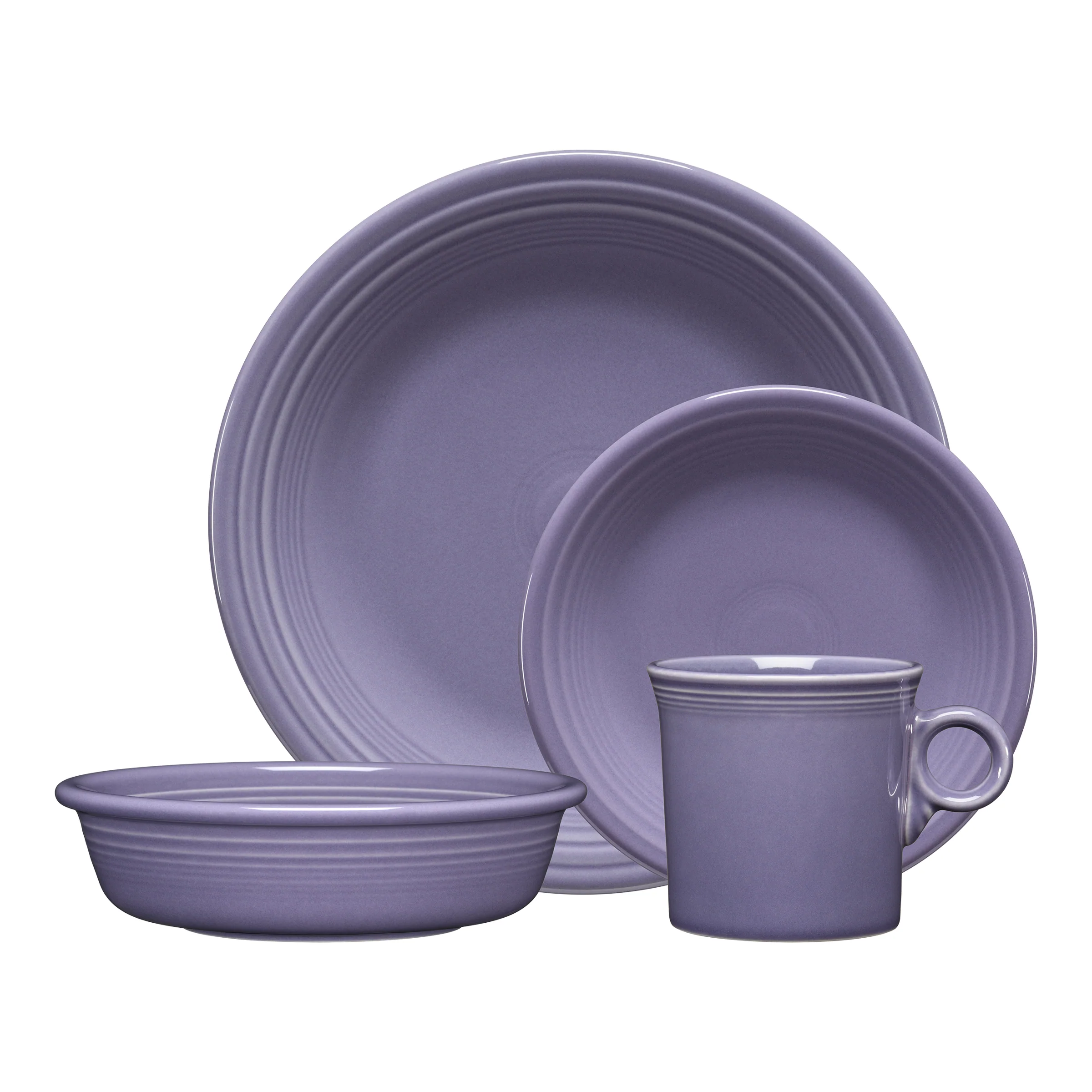 Lavender Classic Rim 4-Piece Place Setting, Service for 1