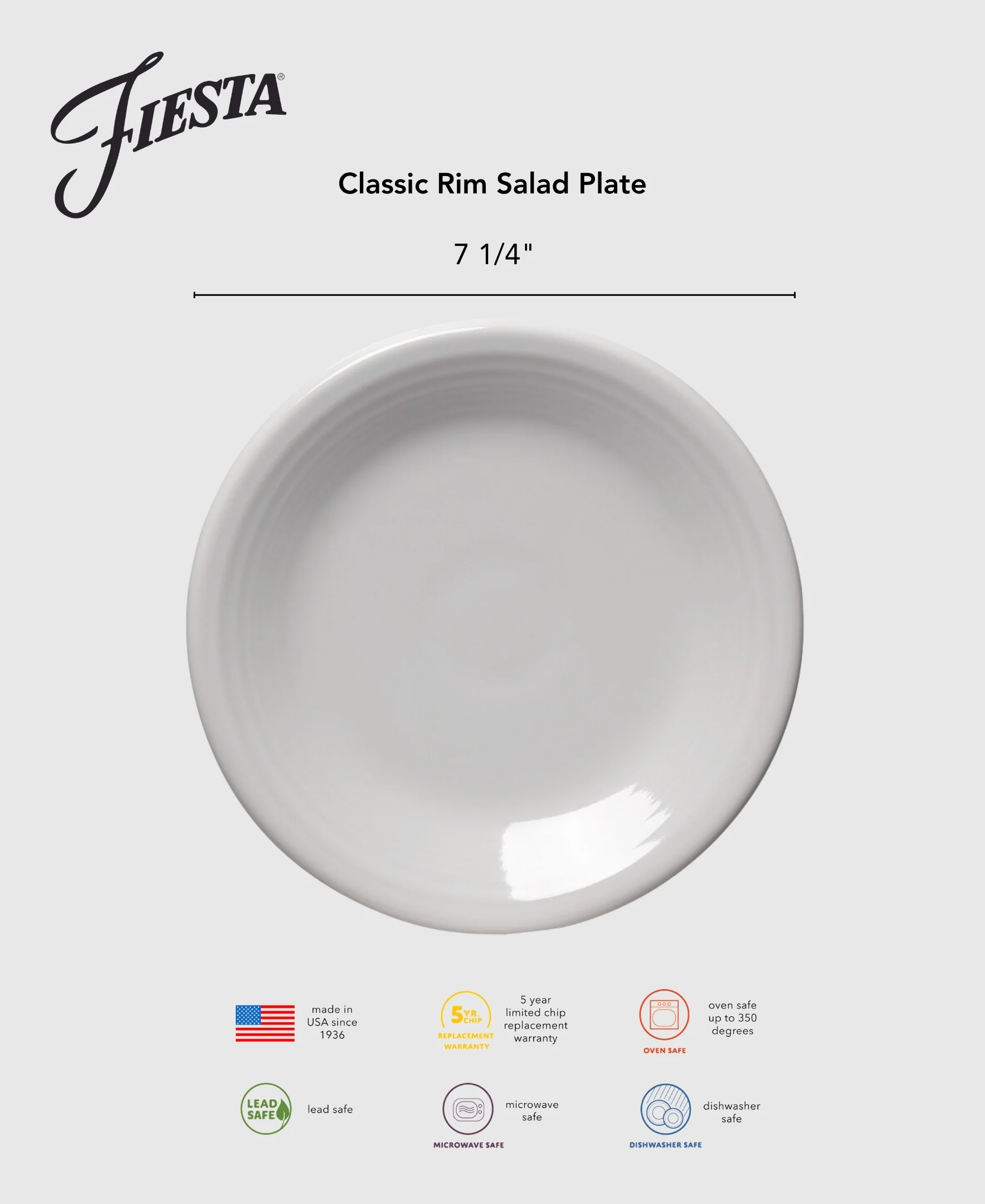 Lavender Classic Rim 7 1/4 Inch Salad Plate - Image 2