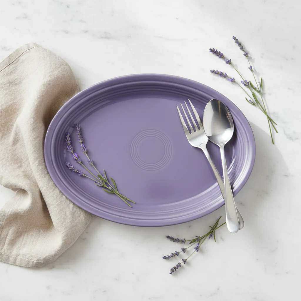 Lavender 13 5/8 Inch Large Oval Serving Platter - Image 3