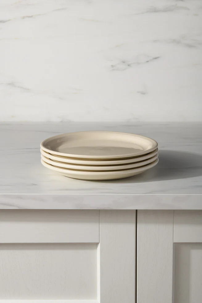 Linen Set of 4 Bistro Coupe 9 Inch Luncheon Plate - Image 2