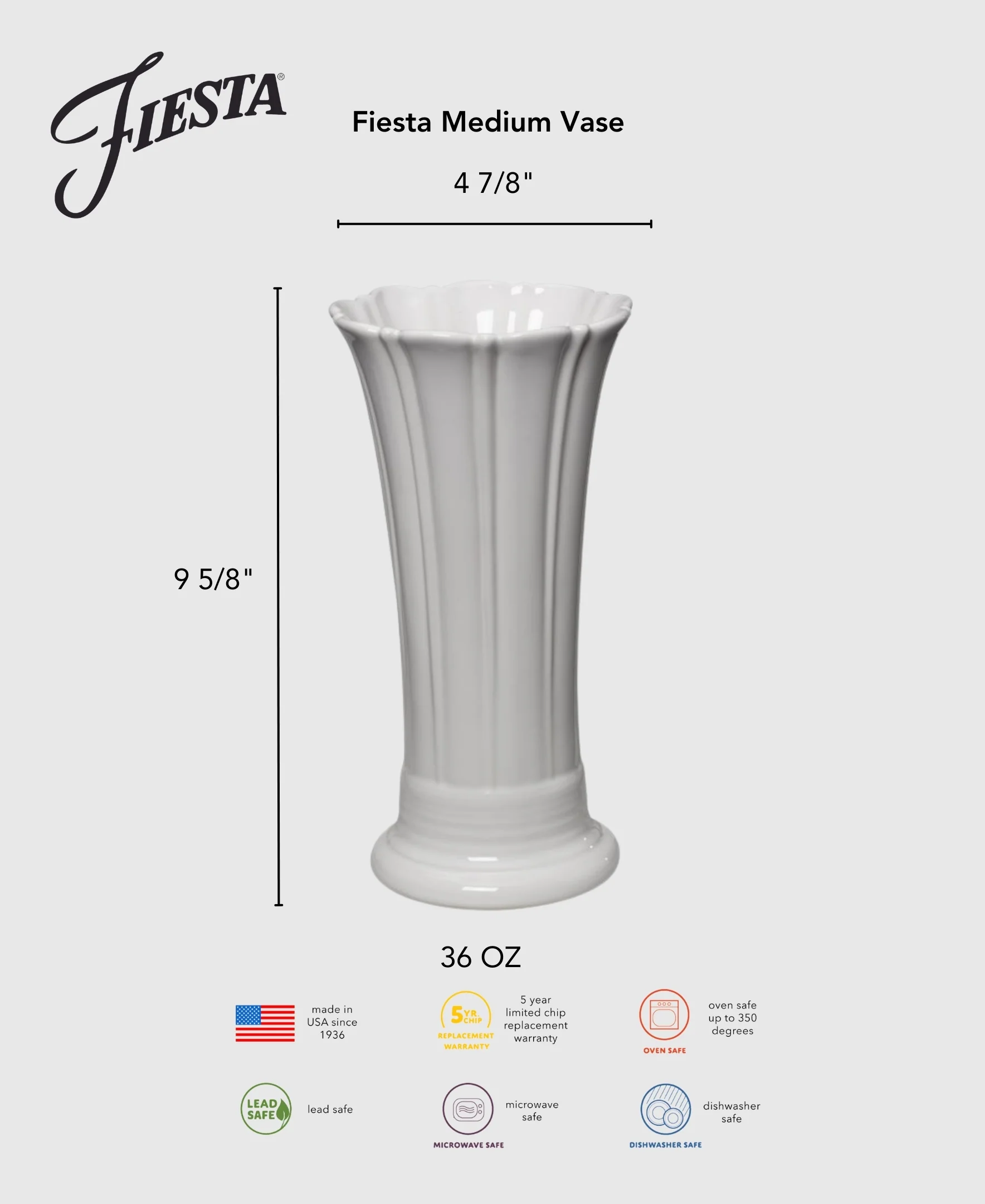 Fiesta 9 5/8 Inch Medium Vase - Image 2
