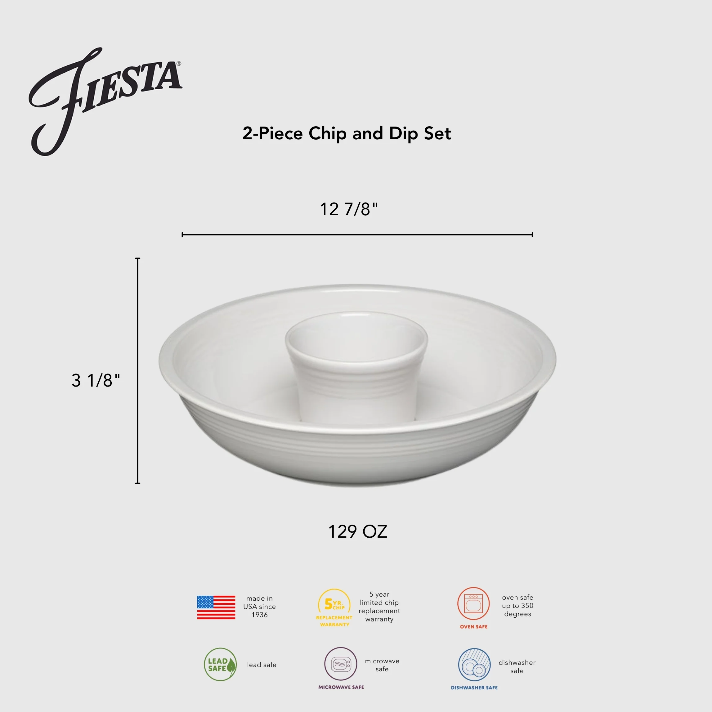 New Retired 2-Piece Chip and Dip Set 12 7/8 Inch - Image 2