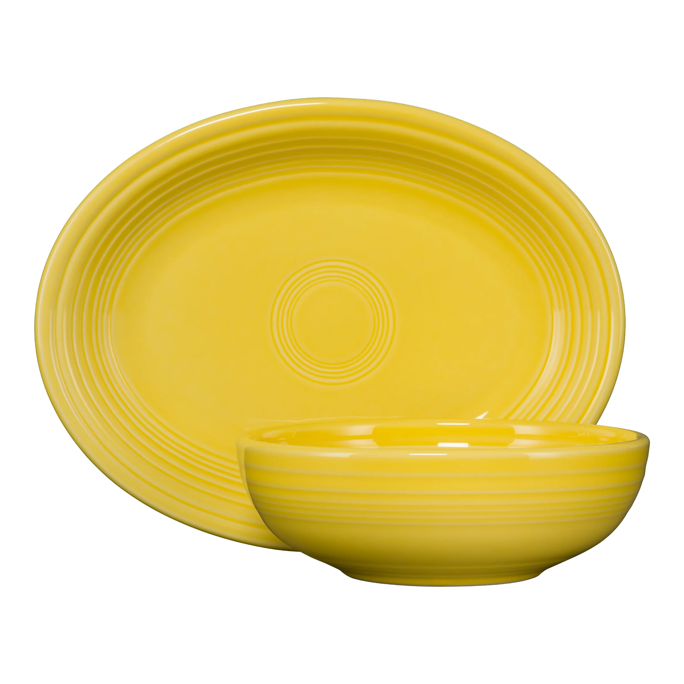 New Retired 2-Piece Serve Set 11 5/8 Inch Oval Platter & 38 OZ Bistro Bowl