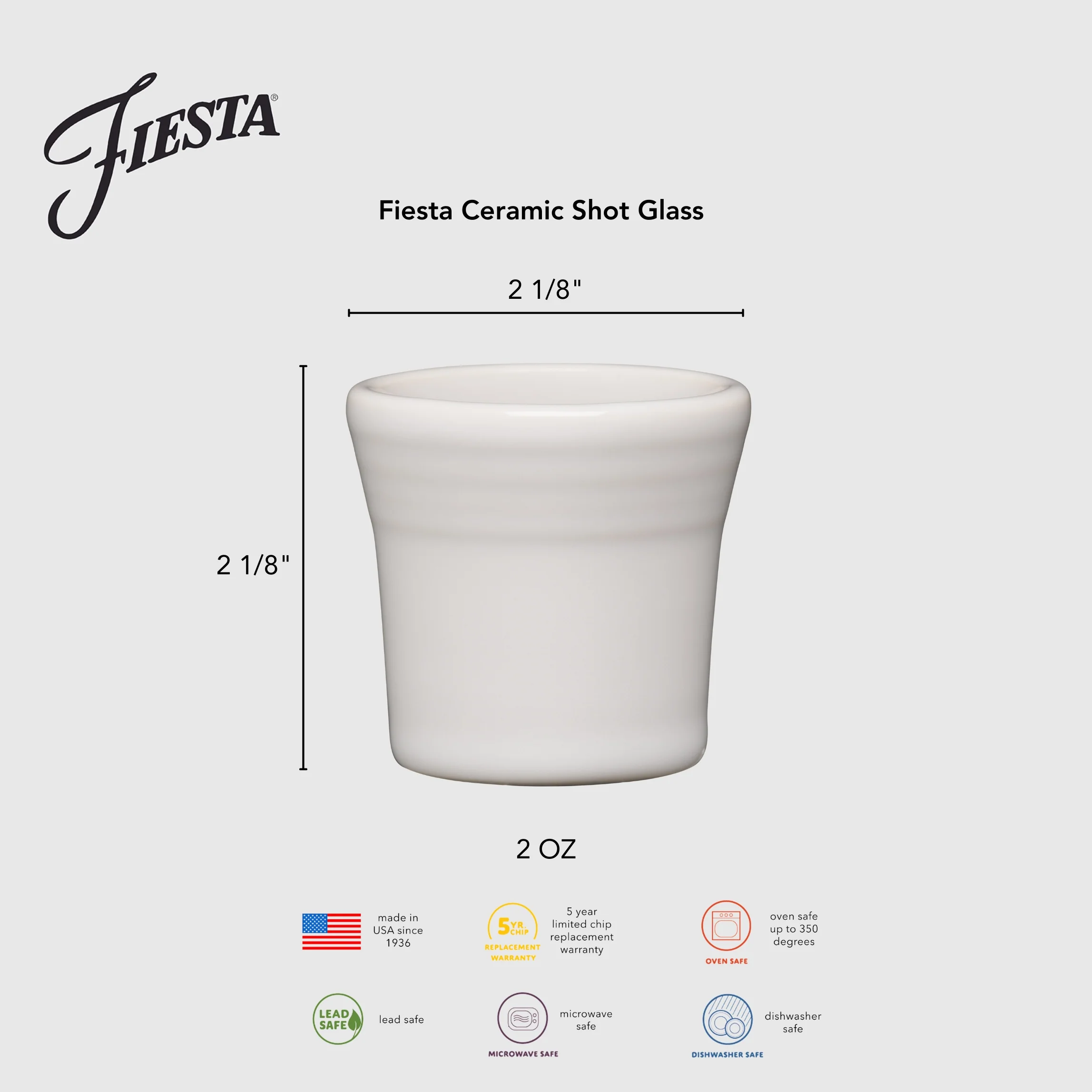 Fiesta 1 1/2 OZ Ceramic Shot Glass - Image 3