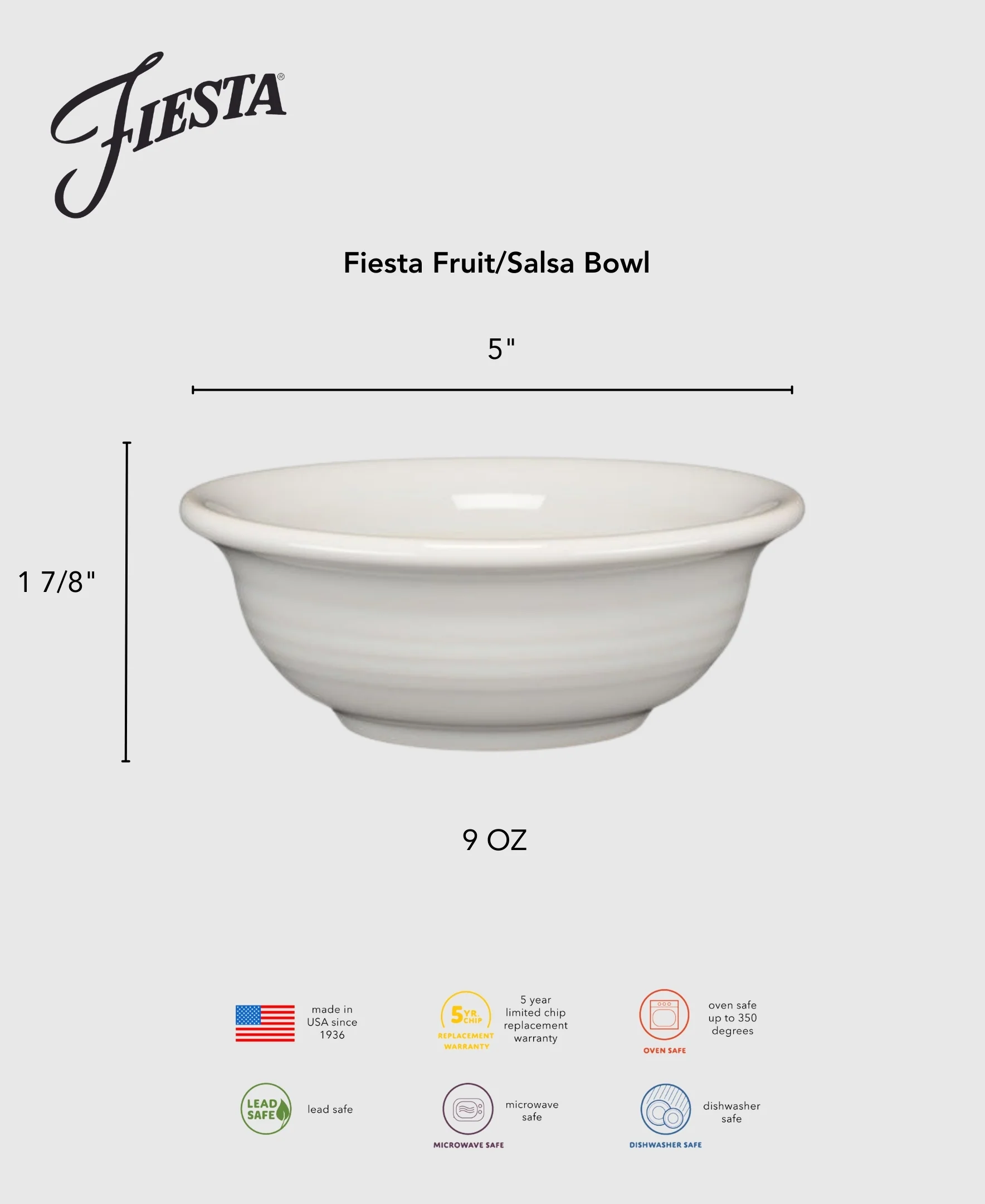 Fiesta 5 Inch Fruit/Salsa Bowl 9 OZ - Image 3