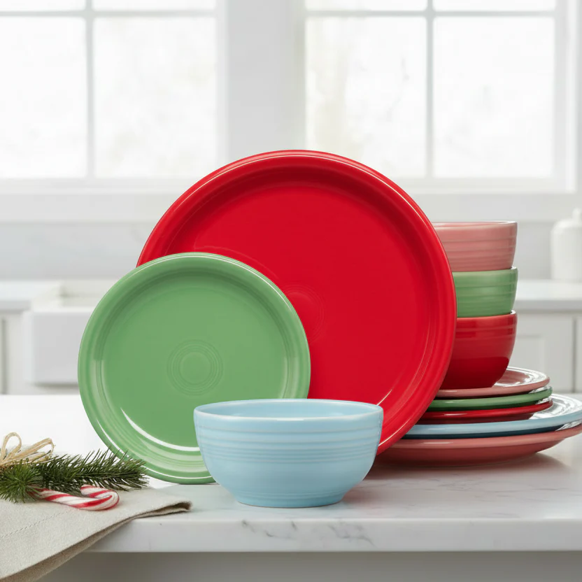 Peppermint Frost Mixed Color Bistro Coupe 12-Piece Dinnerware Set, Service for 4 - Image 2