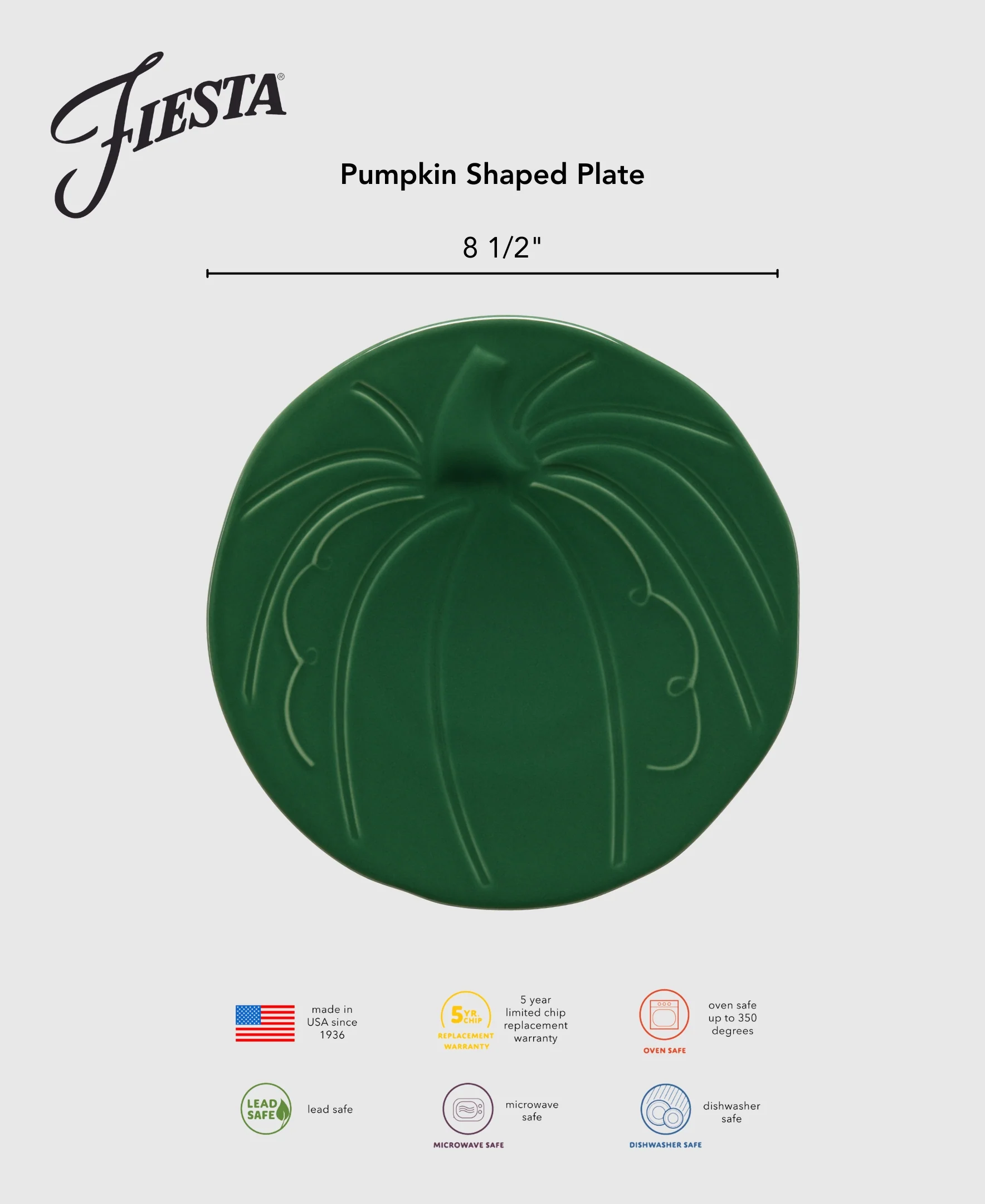 Pumpkin Shaped Plate 8 1/2 Inch - Image 5