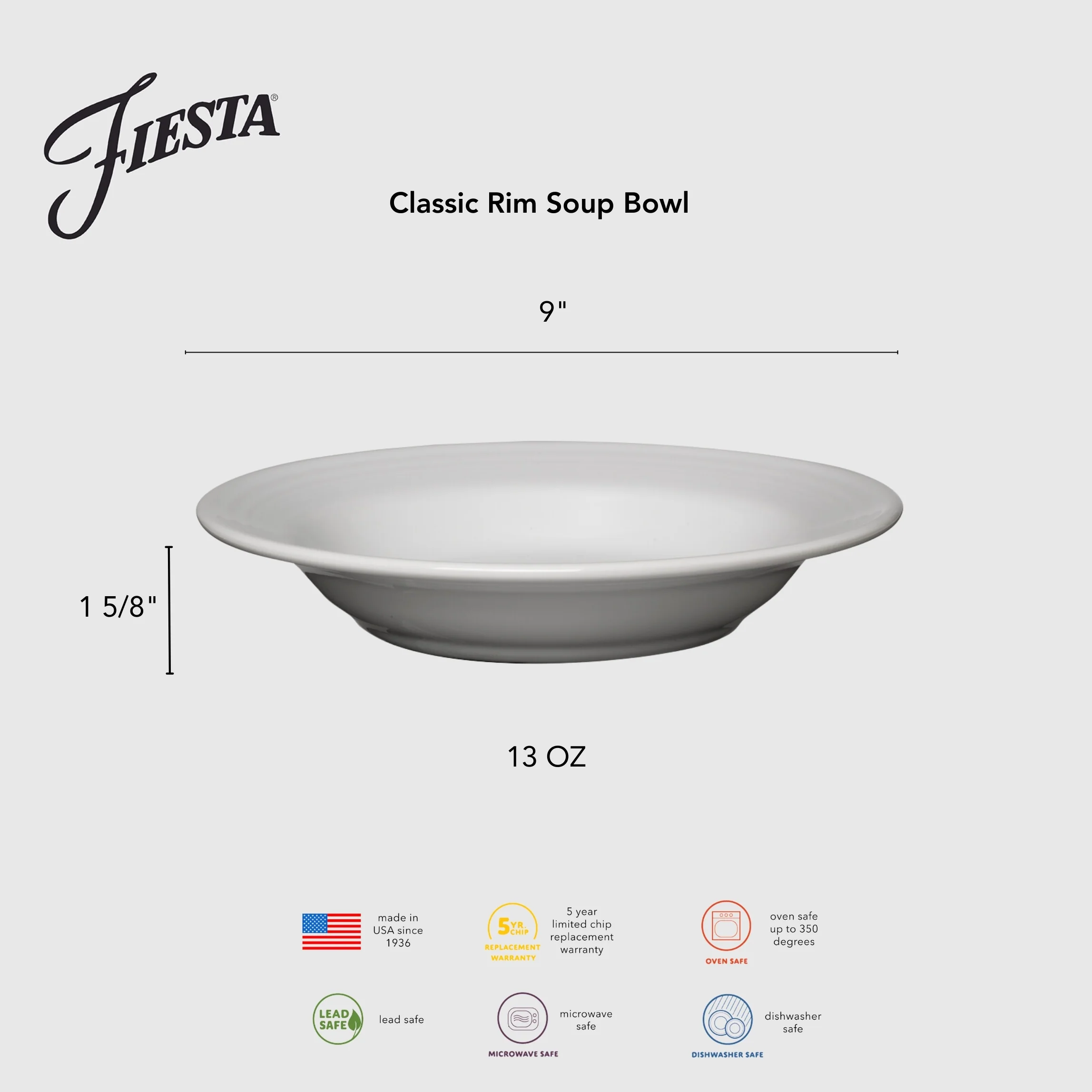 Sky Classic Rim 9 Inch Soup Bowl 13 OZ - Image 2
