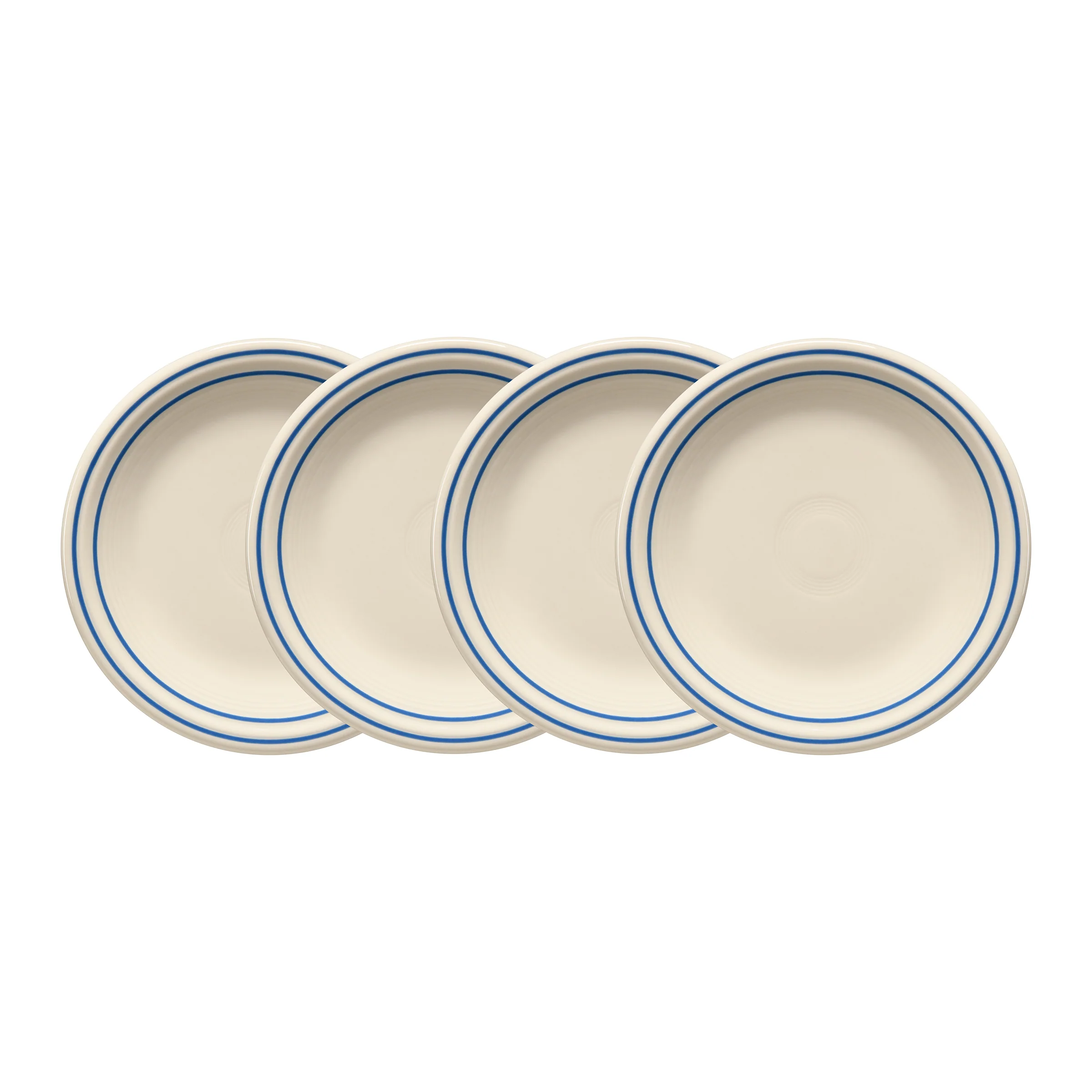 Americana Lapis Band Set of 4 Classic Rim 7 1/4-Inch Salad Plates