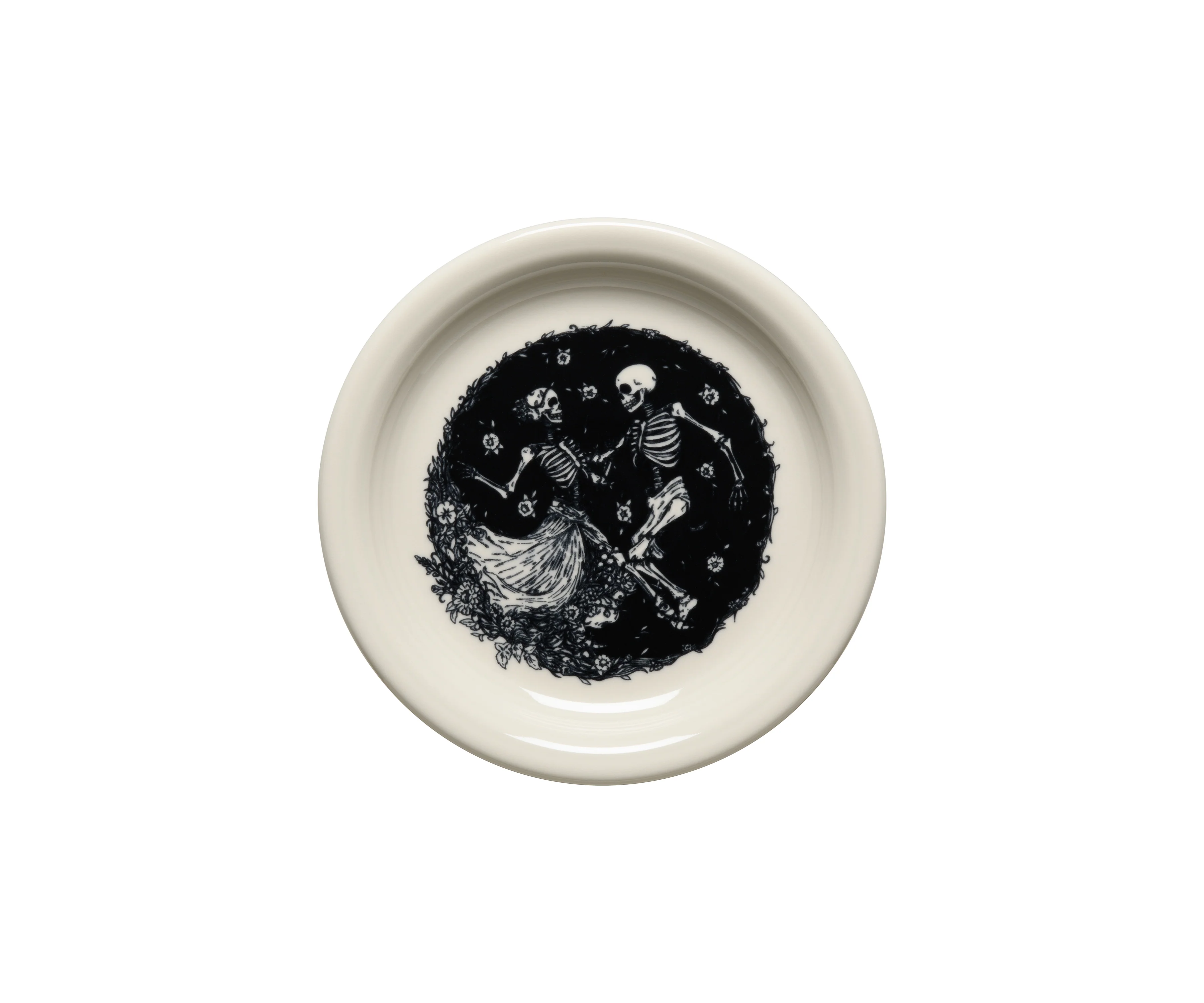 Skeleton Duet Linen Bistro Coupe 6 1/4 Inch Appetizer Plate