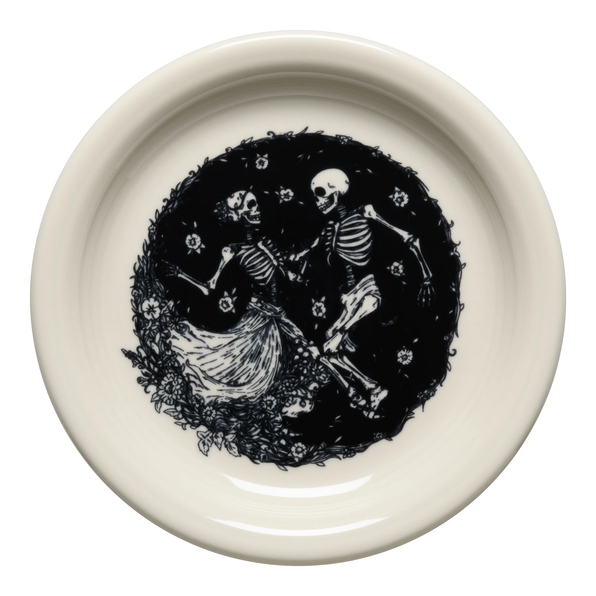 Skeleton Duet Linen Bistro Coupe 6 1/4 Inch Appetizer Plate - Image 2