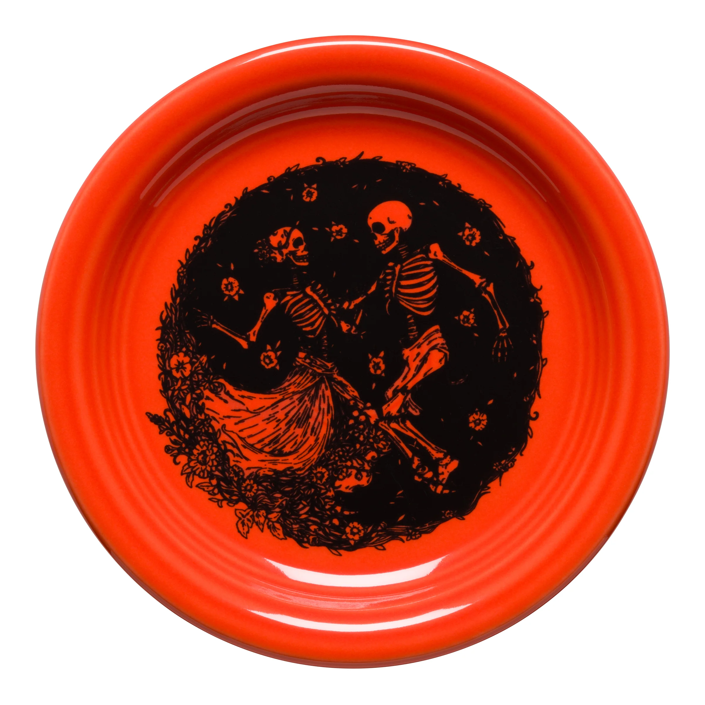 Skeleton Duet Poppy Bistro Coupe 6 1/4 Inch Appetizer Plate - Image 2