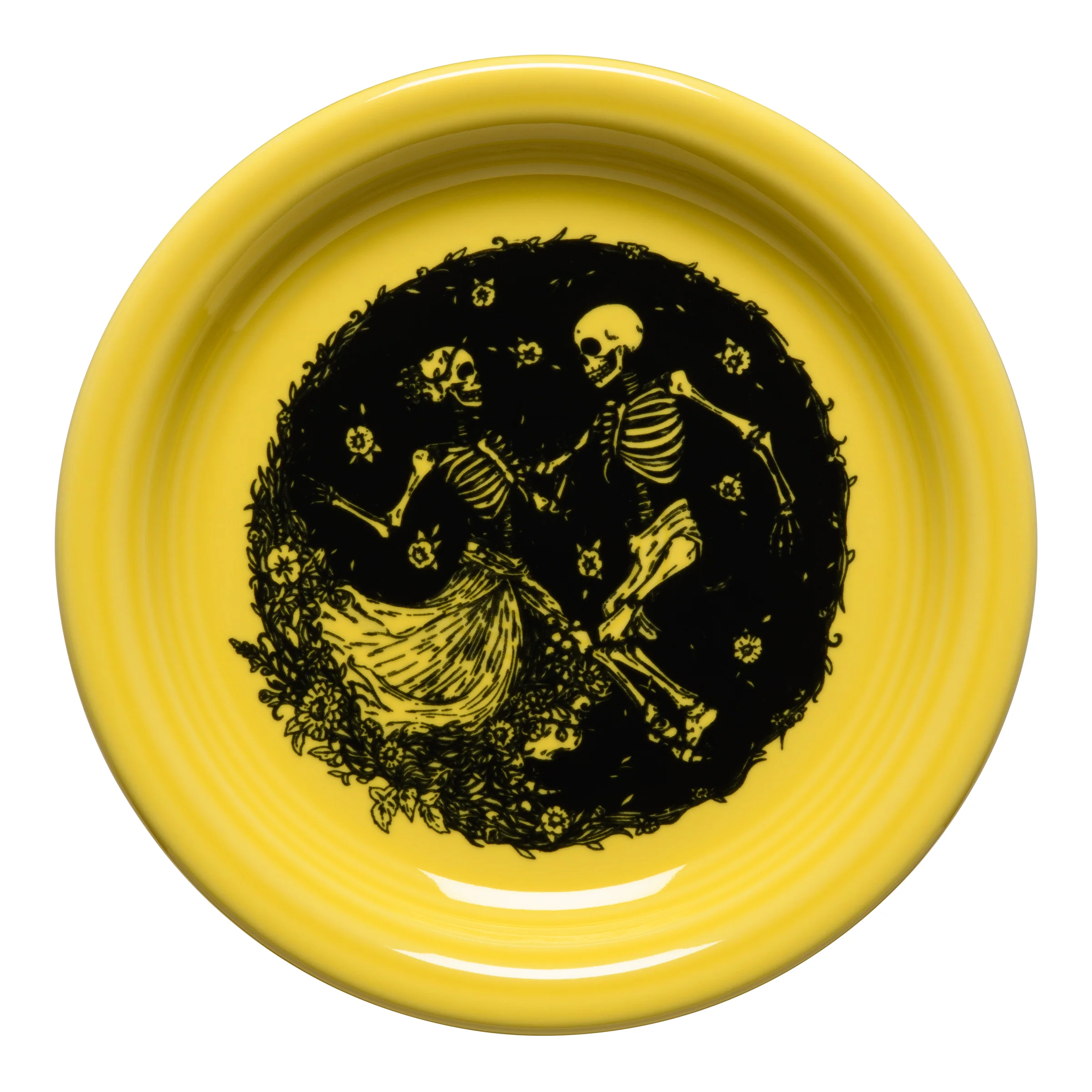 Skeleton Duet Sunflower Bistro Coupe 6 1/4 Inch Appetizer Plate - Image 2