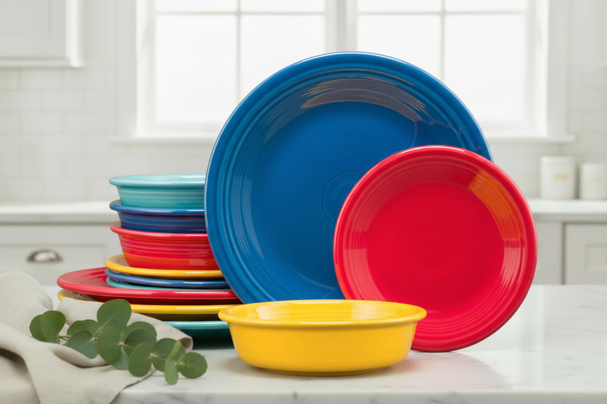 Mixed Vibrant Classic Rim 12-Piece Dinnerware Set, Service for 4 - Image 3