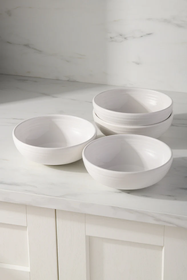 White Set of 4 Bistro Coupe 7 5/8-Inch 38OZ Medium Bowls - Image 2