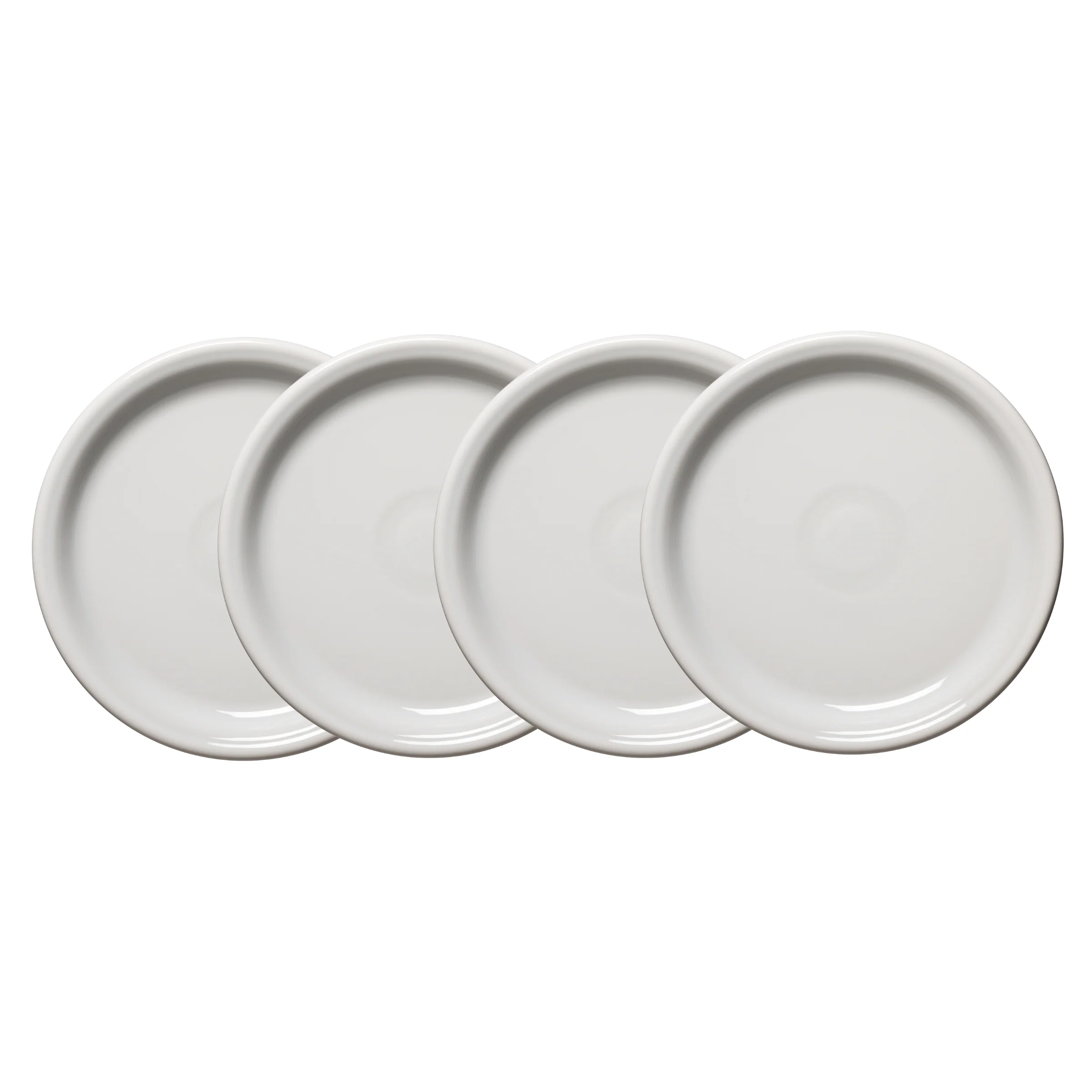 White Bistro Coupe 9 Inch Luncheon Plate, Set of 4
