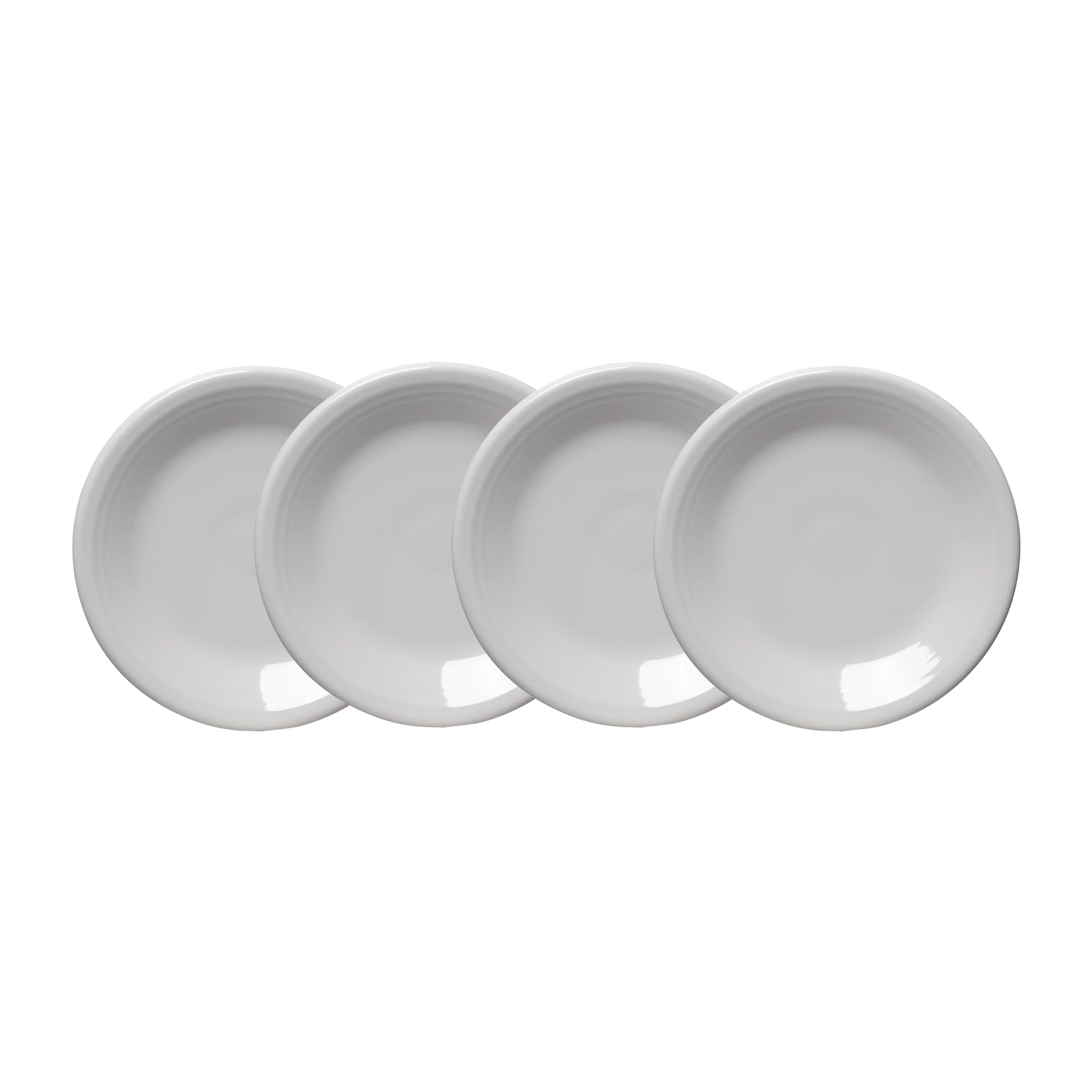 White Classic Rim 7 1/4 Inch Salad Plate, Set of 4