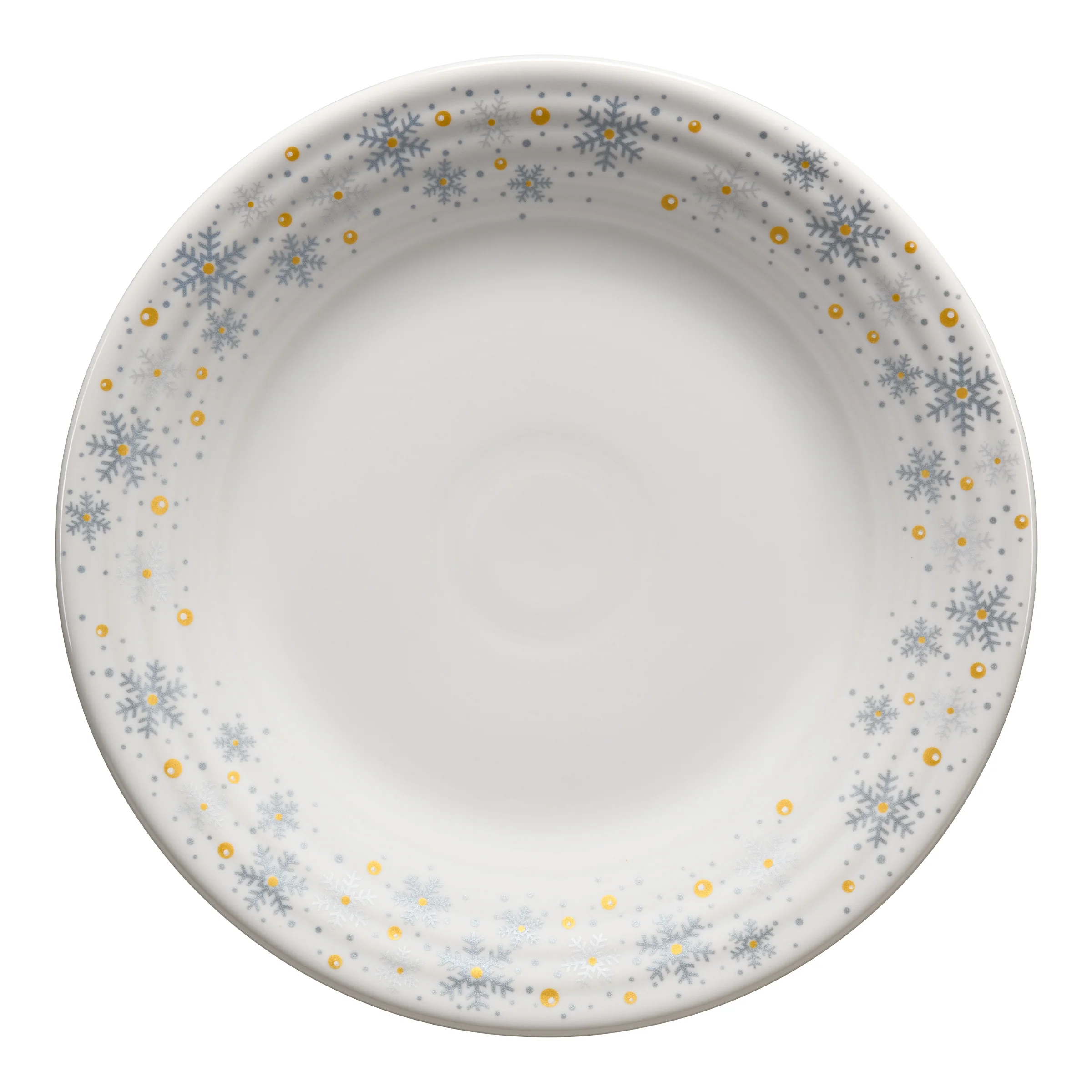 White Snowflake Classic Rim 9 Inch Luncheon Plate
